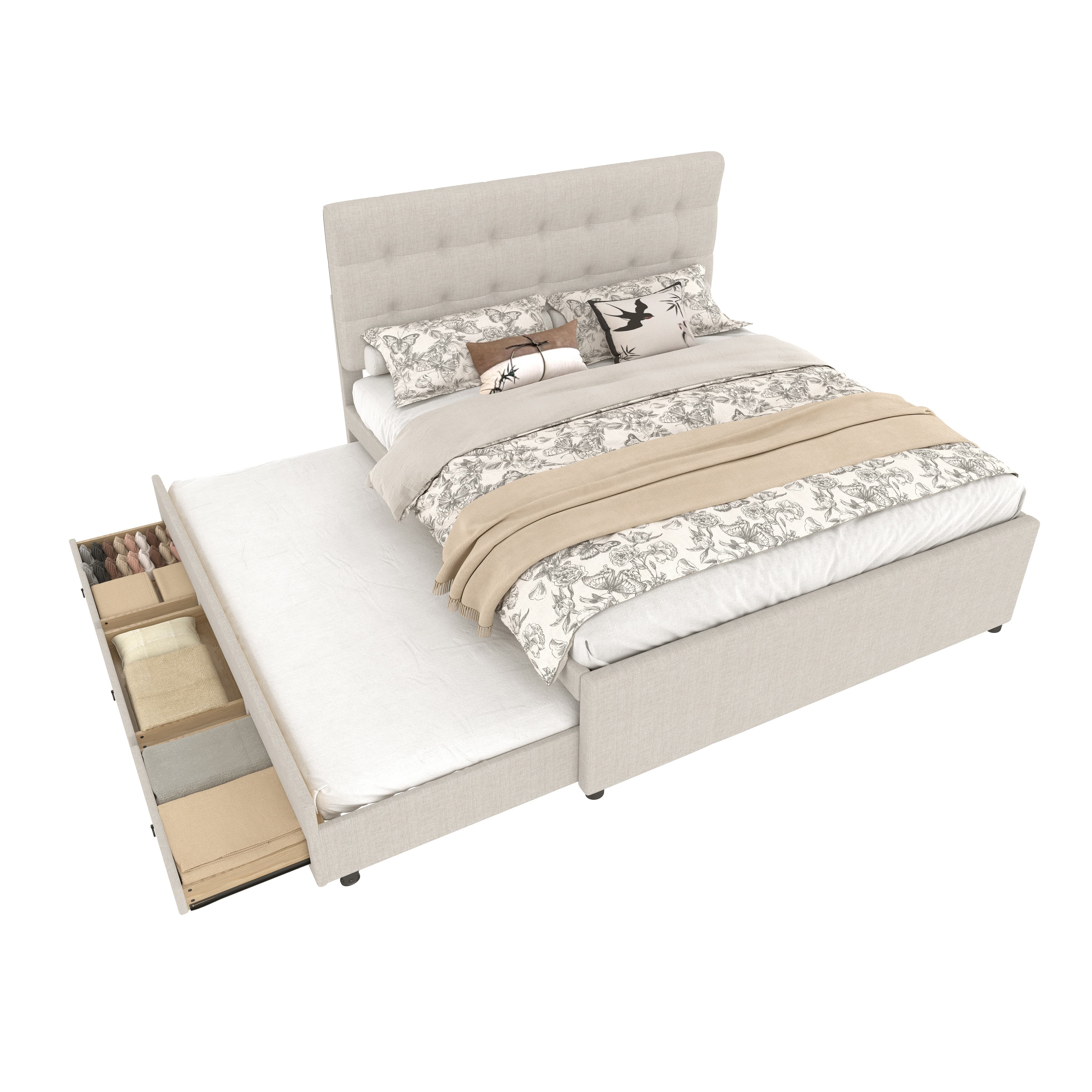 ANYSUN Polsterbett 140x200cm mit Stauraum (Set, 2 Bettseiten), mit Bettkasten