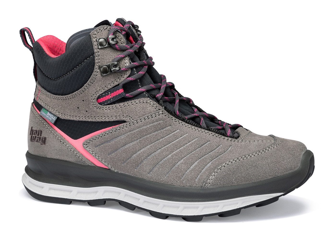 Hanwag Blueridge ES (Veloursleder, wasserdicht) hellgrau/pink Damen Wanderschuh