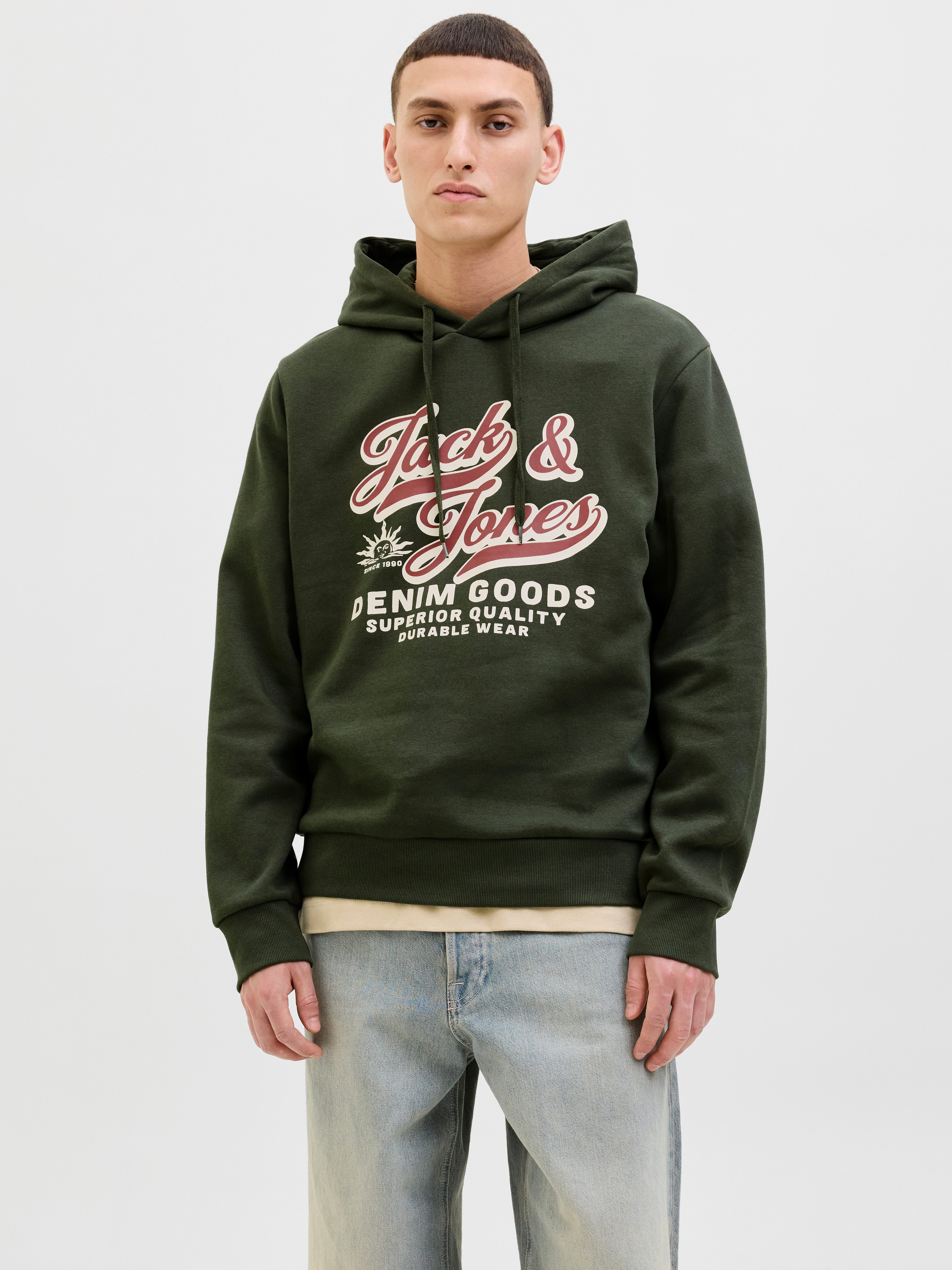 Jack & Jones Kapuzensweatshirt JJELOGO SWEAT HOOD 2 COL 25/26 NOOS mit styl günstig online kaufen