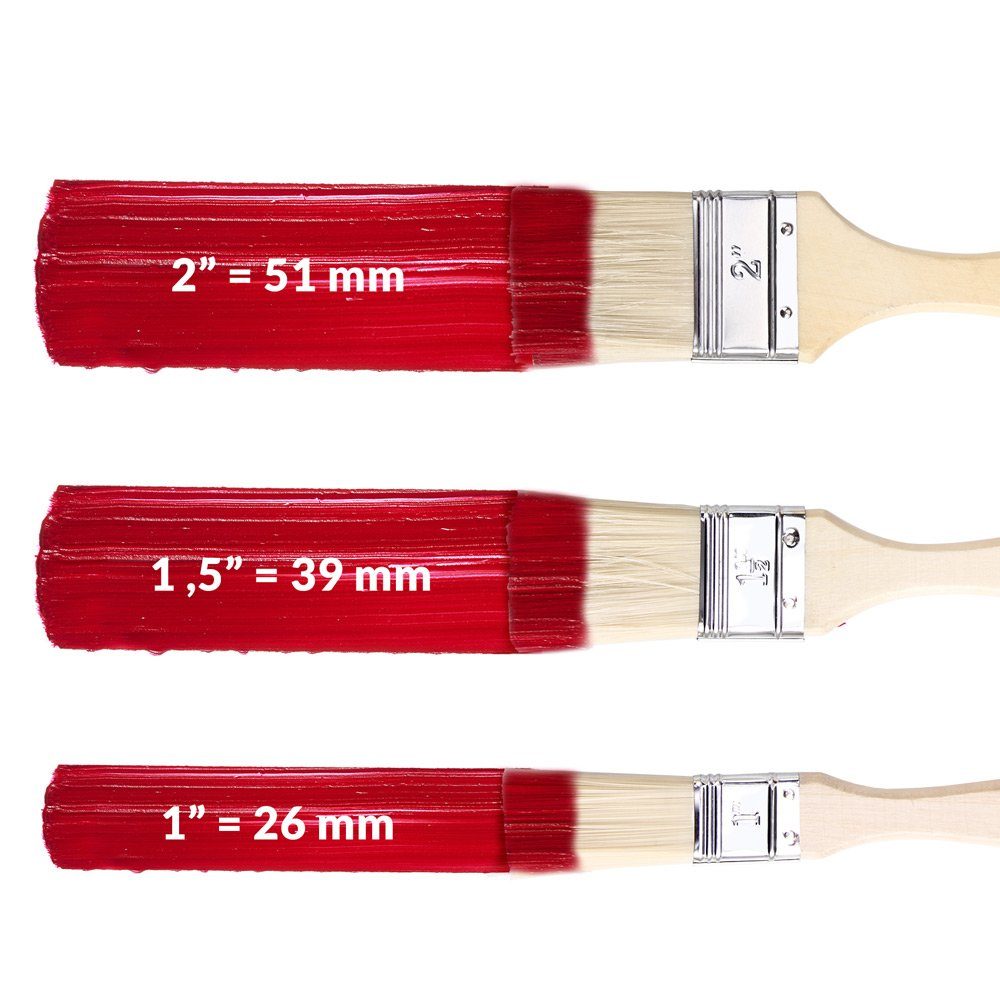 monzana Malpinsel, (15 St), Malerpinsel 15tlg Set 3 versch. Größen für Holzlasur Pinselset