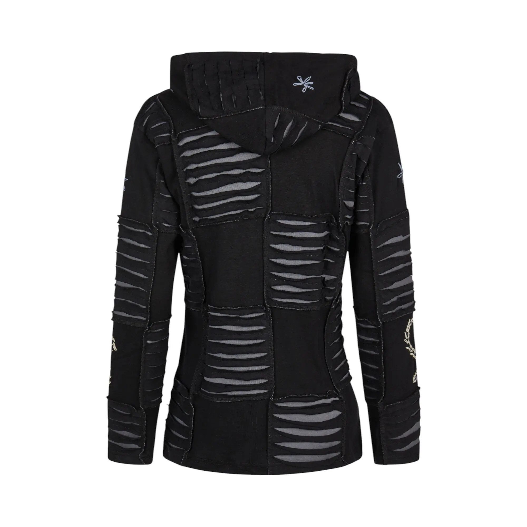 Mein Style Sweatjacke Baumwoll Patch Jacke schwarz (1 Stück, 1-tlg., 1 Stück) kann als Jacke oder Pullover getragen werden – Bild 3 von 5