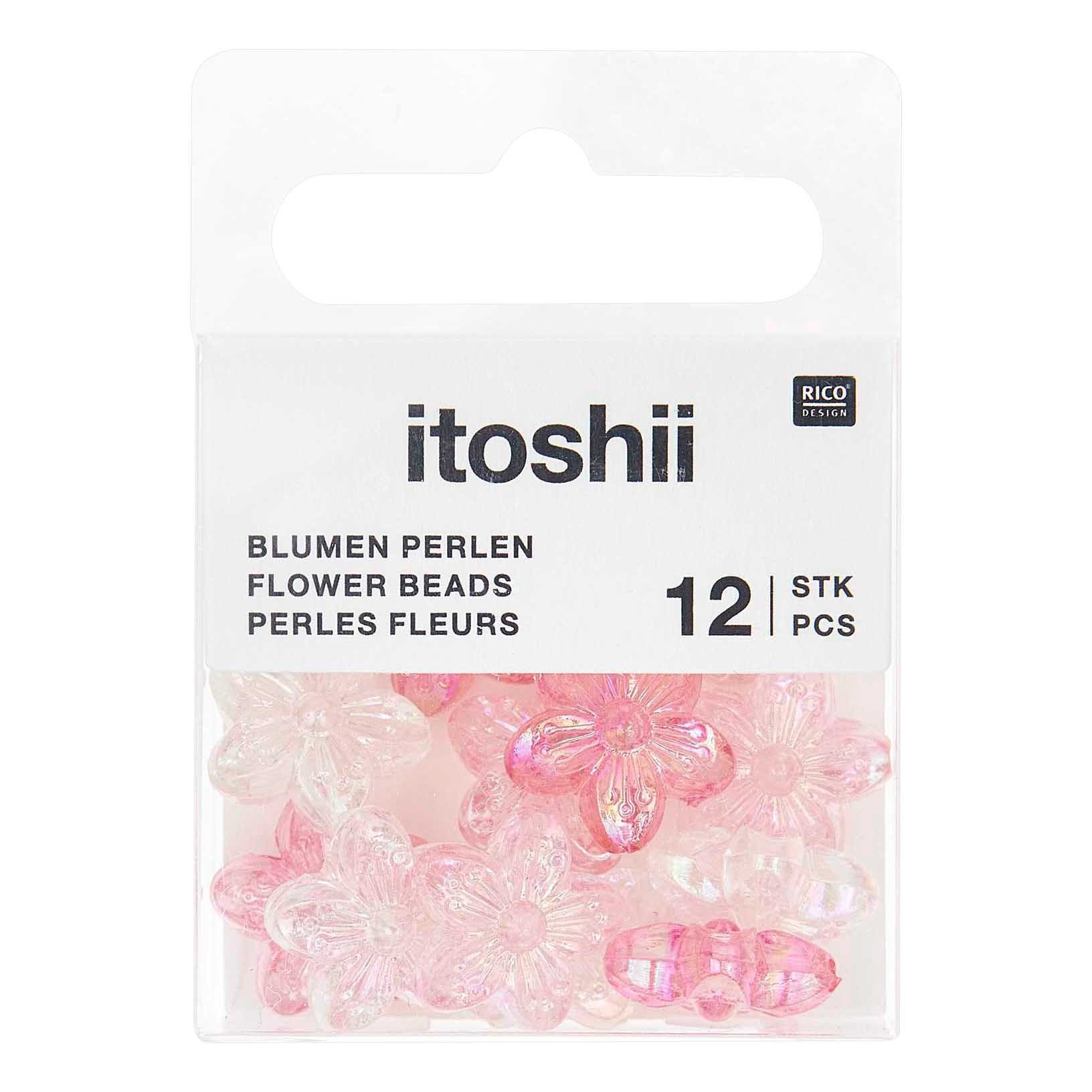 Rico Design Bastelperlen itoshii Blüten Holographisch, (12-tlg), Perlen Set