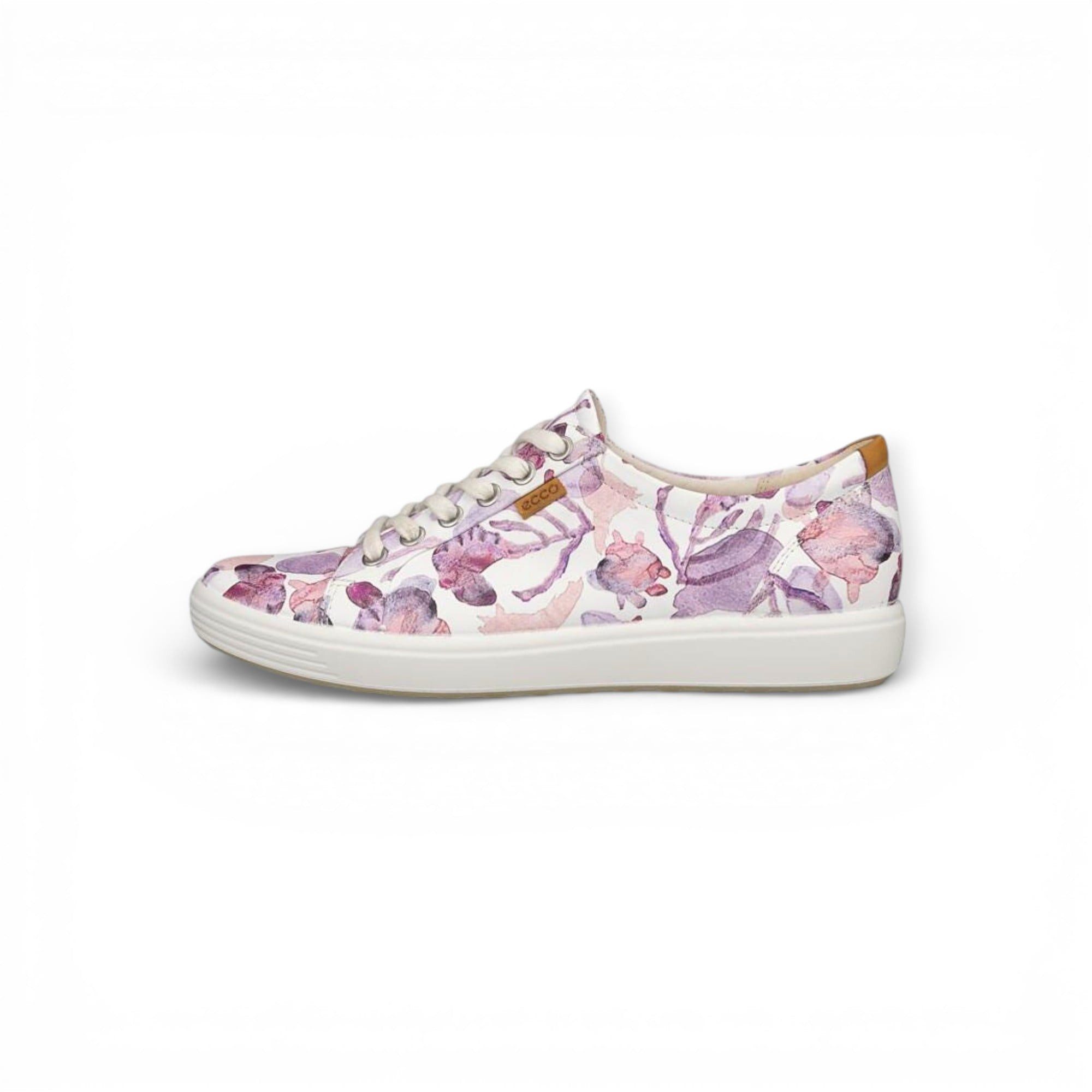 Ecco Soft 7 (Vollnarbenleder) weiss/bunt Damen Sneaker