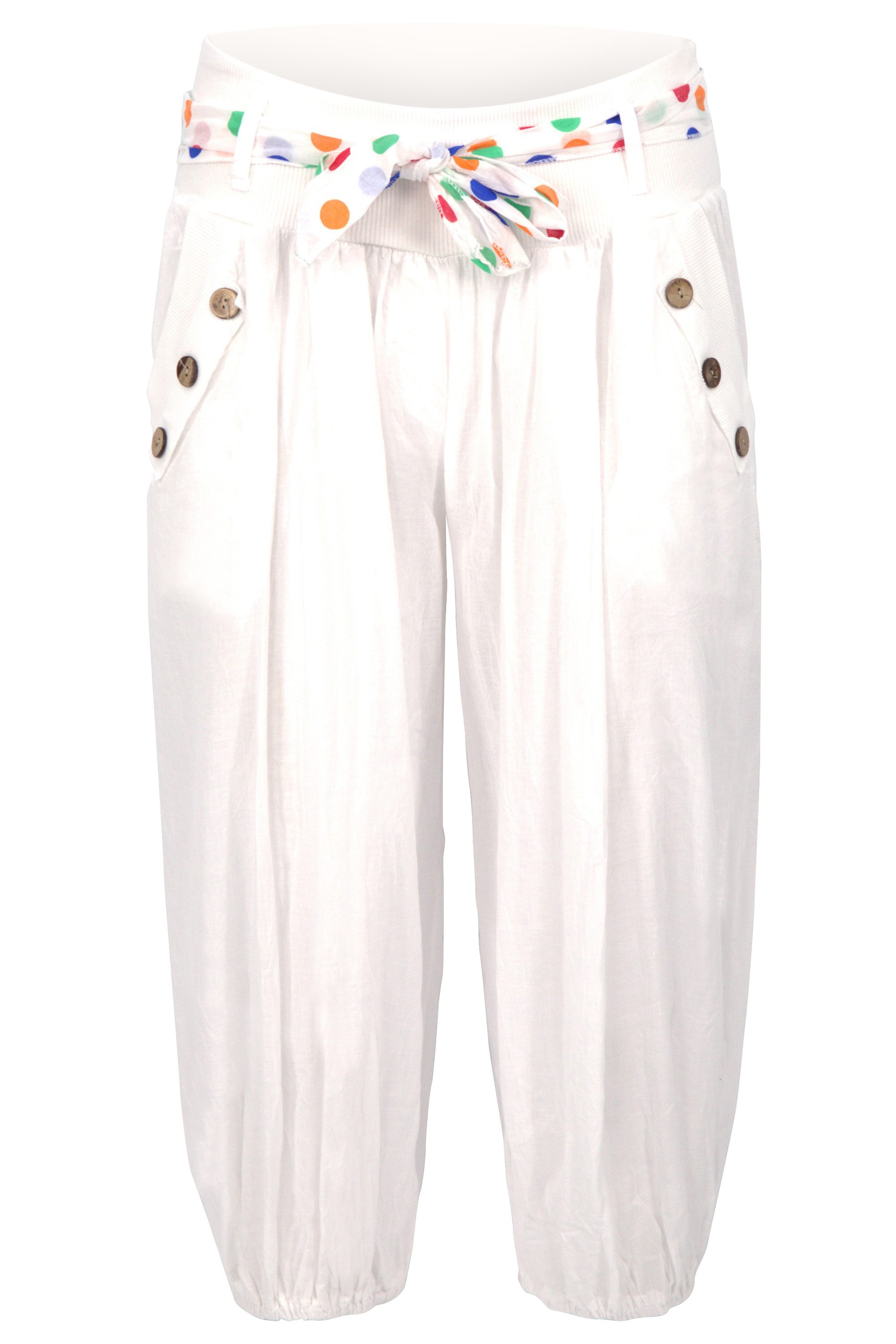 Caprihose malito Damen Pumphose in Unifarben, lässige kurze Hose, Bermuda für