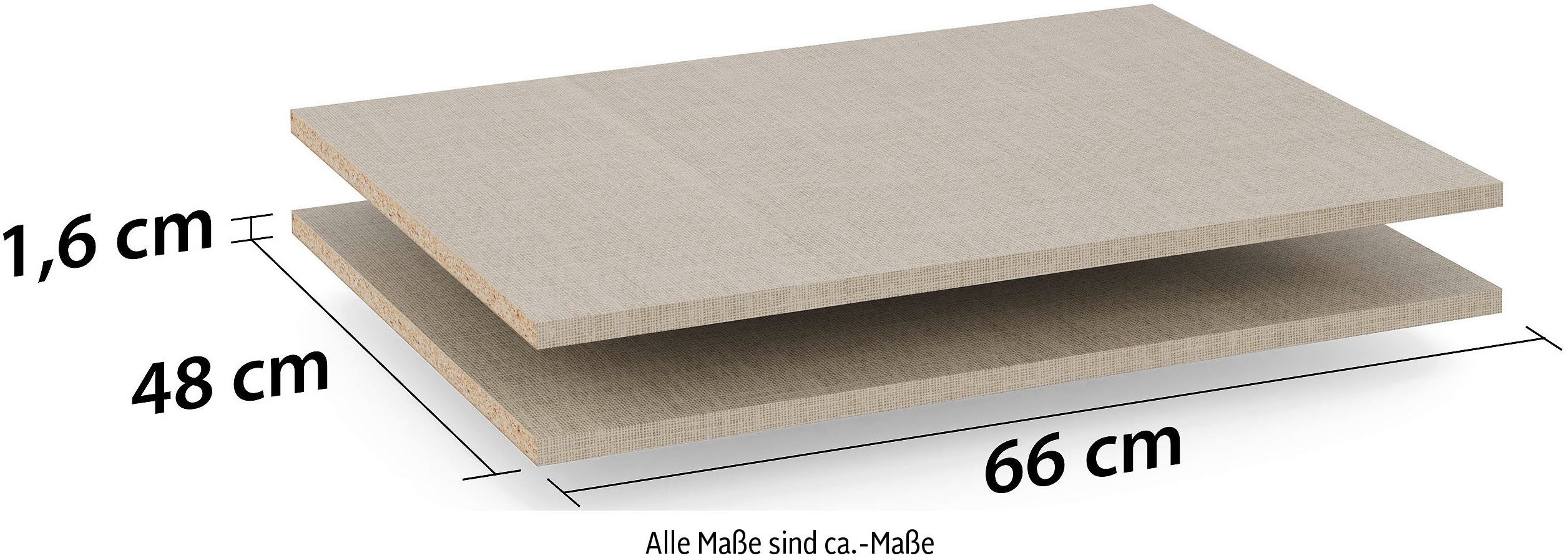 rauch Einlegeboden Zubehör für Rauch-Schwebetürenschränke ORANGE, 2er-Set Breite 66 cm, Tiefe 48 cm