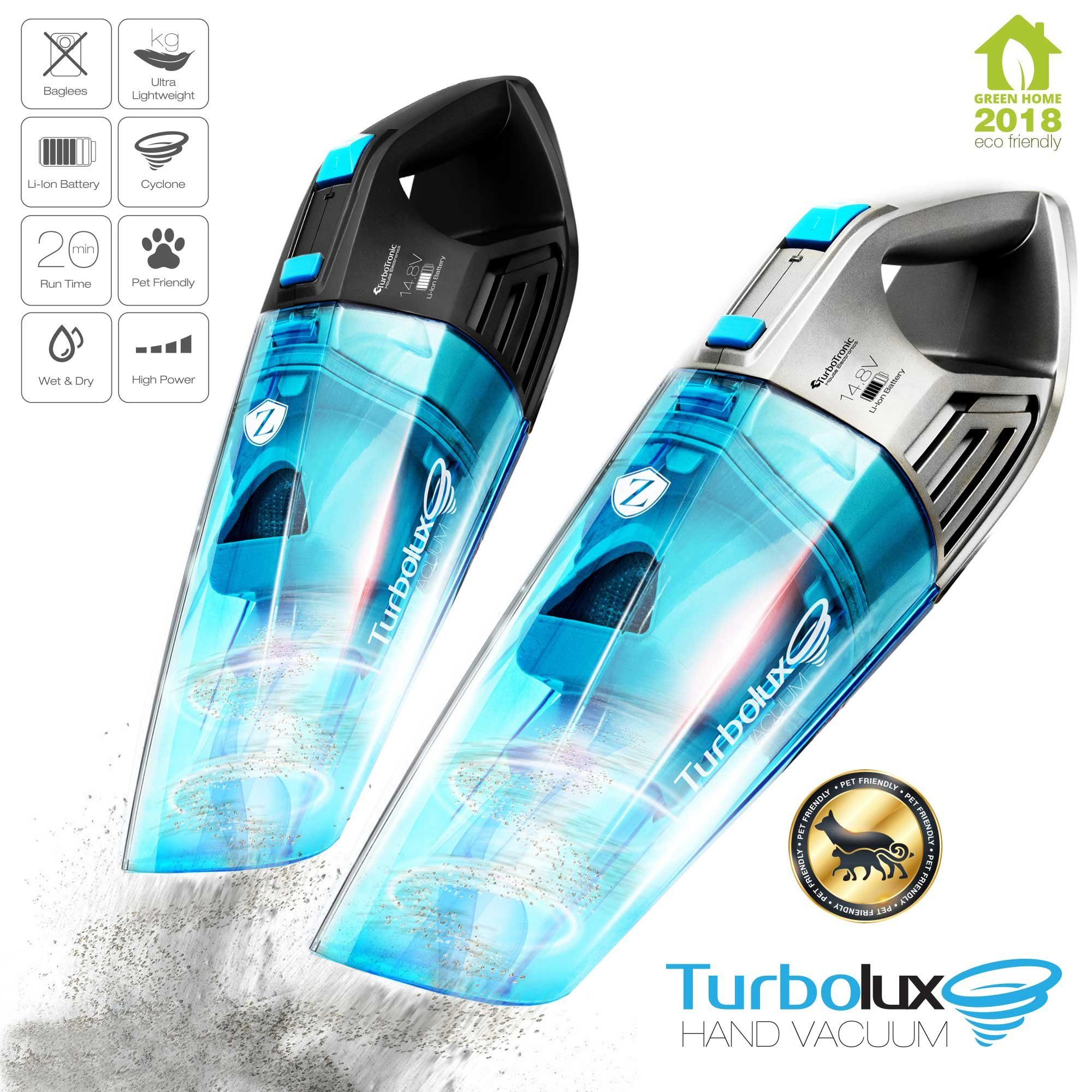 TurboTronic by Z-Line Handstaubsauger 8kpa, 20 Min. Laufzeit, ultra-Leichtgewicht Boden Staubsauger, 120 W