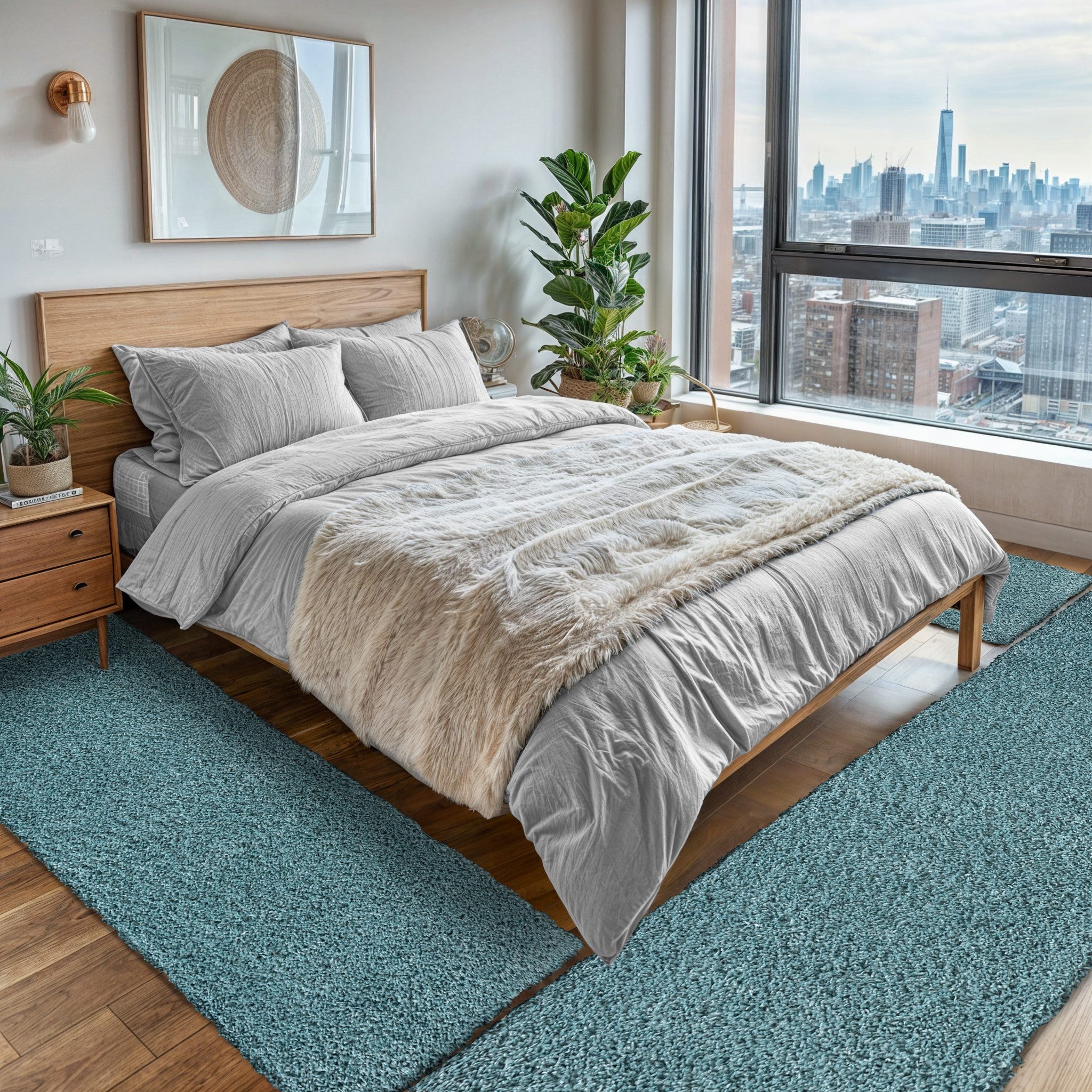 my home Hochflor-Teppich »Banji«, rechteckig, 37 mm Höhe, Uni Farben, weich günstig online kaufen