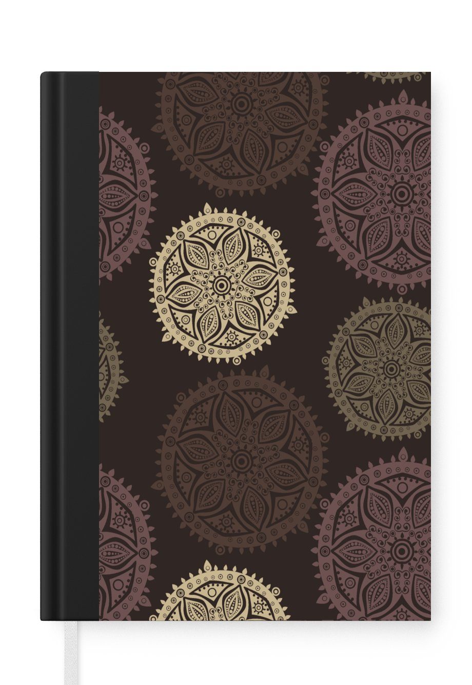 MuchoWow Notizbuch Gestaltung - Mandala - Braun, Journal, Merkzettel, Tagebuch, Notizheft, A5, 98 Seiten, Haushaltsbuch