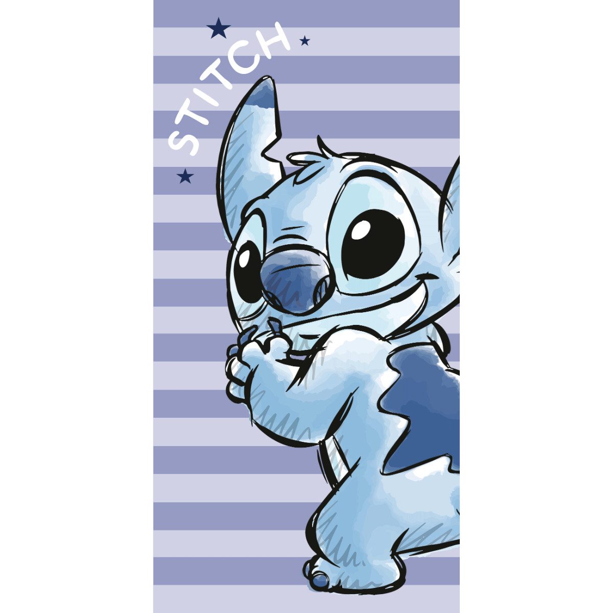 Lilo & Stitch Strandtuch Stripes Micro aus 100 % Polyester 70 x 140 cm für Bad Strand und Reise