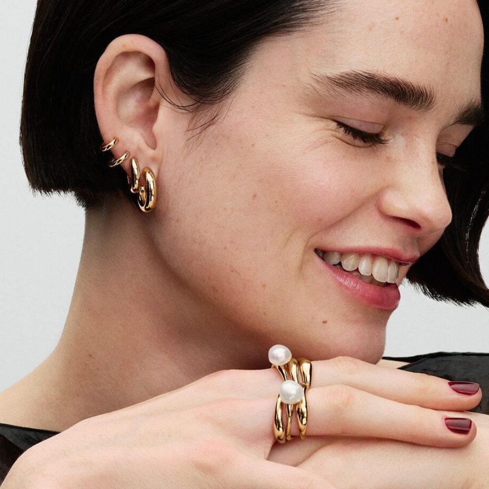 Pandora Paar Creolen 263320C00, Rund, vergoldet, Pandora, Kollektion Essenc günstig online kaufen