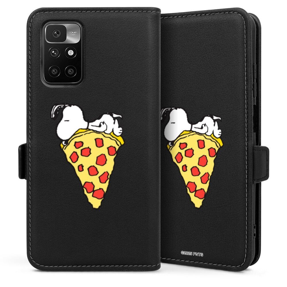 DeinDesign Handyhülle Peanuts Pizza Snoopy Snoopy Pizza Transparent, Xiaomi Redmi 10 2022 Hülle Handy Flip Case Wallet Cover