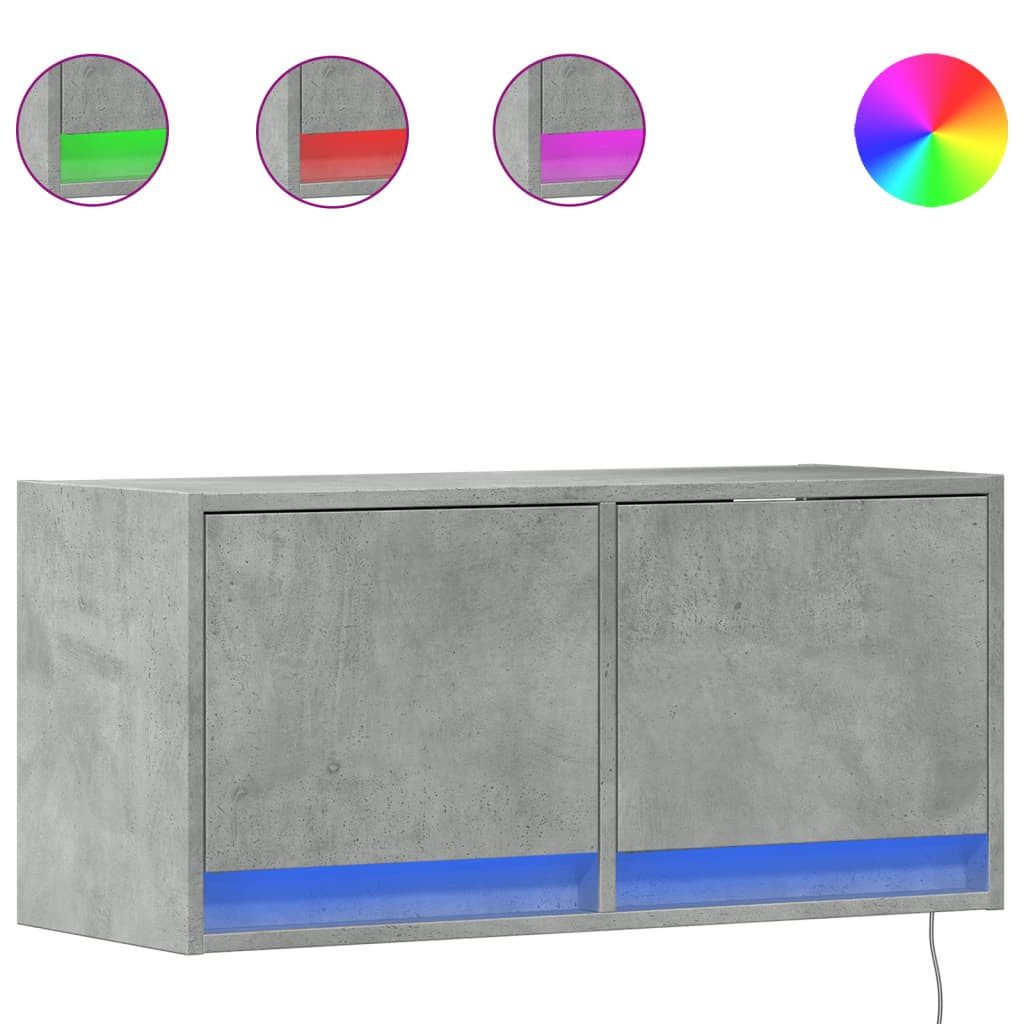 vidaXL TV-Wand TV-Wandschrank mit LED-Beleuchtung Betongrau günstig online kaufen