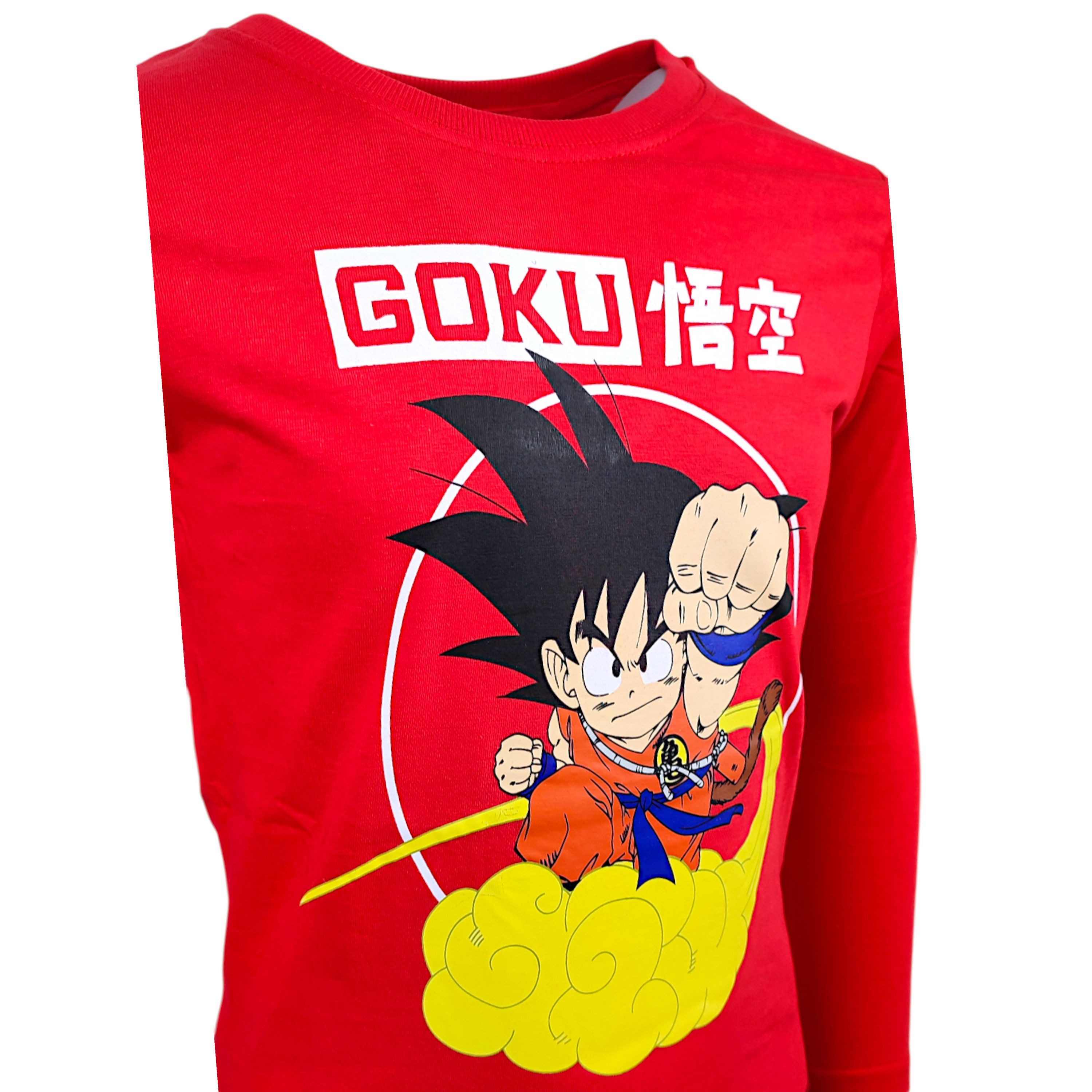 Dragon Ball Langarmshirt Son Goku Jungen Shirt aus Baumwolle Gr. 104 - 152 cm