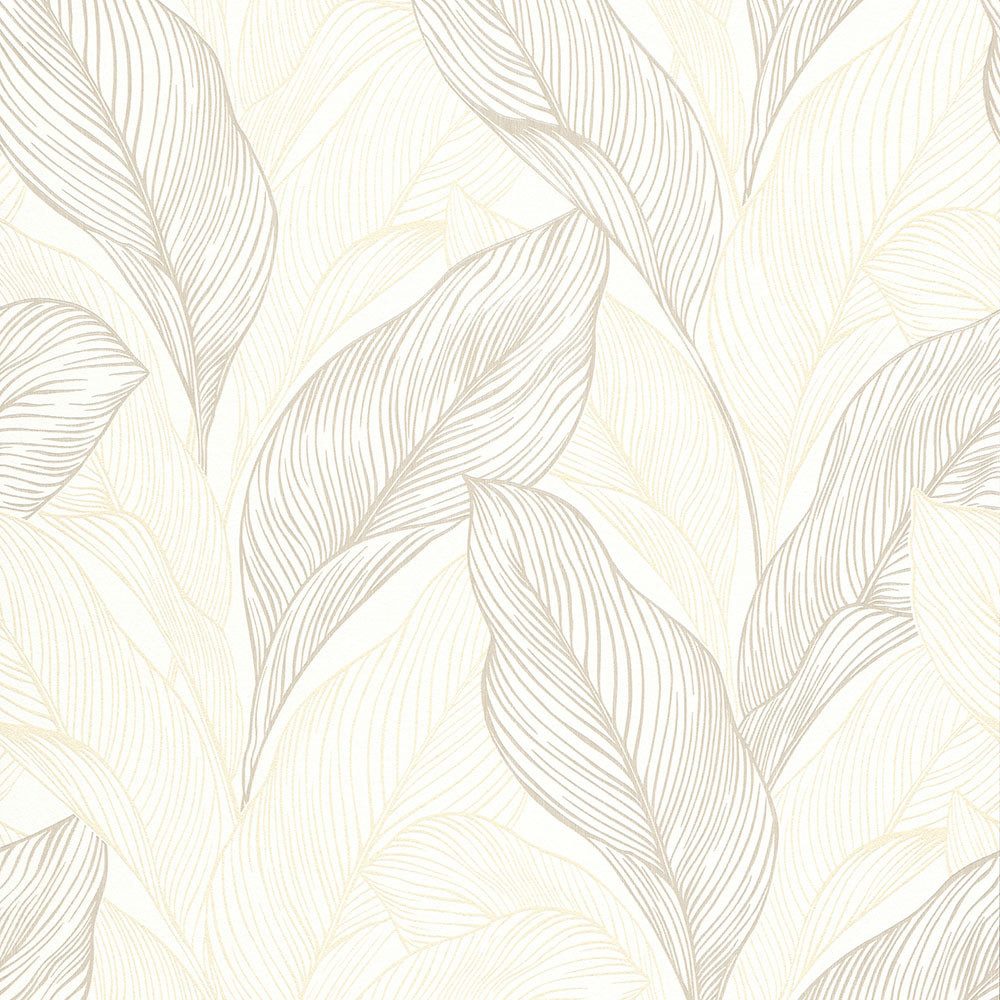 Erismann Vliestapete Palmblätter Tropisch Beige Metallic günstig online kaufen