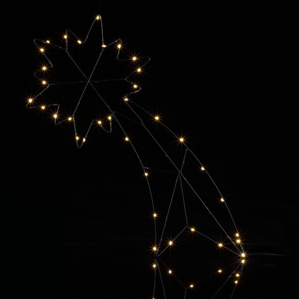 Casaria Weihnachtsfigur, LED Weihnachtsstern Beleuchtet Innen & Außen Batterie Hängend Timer