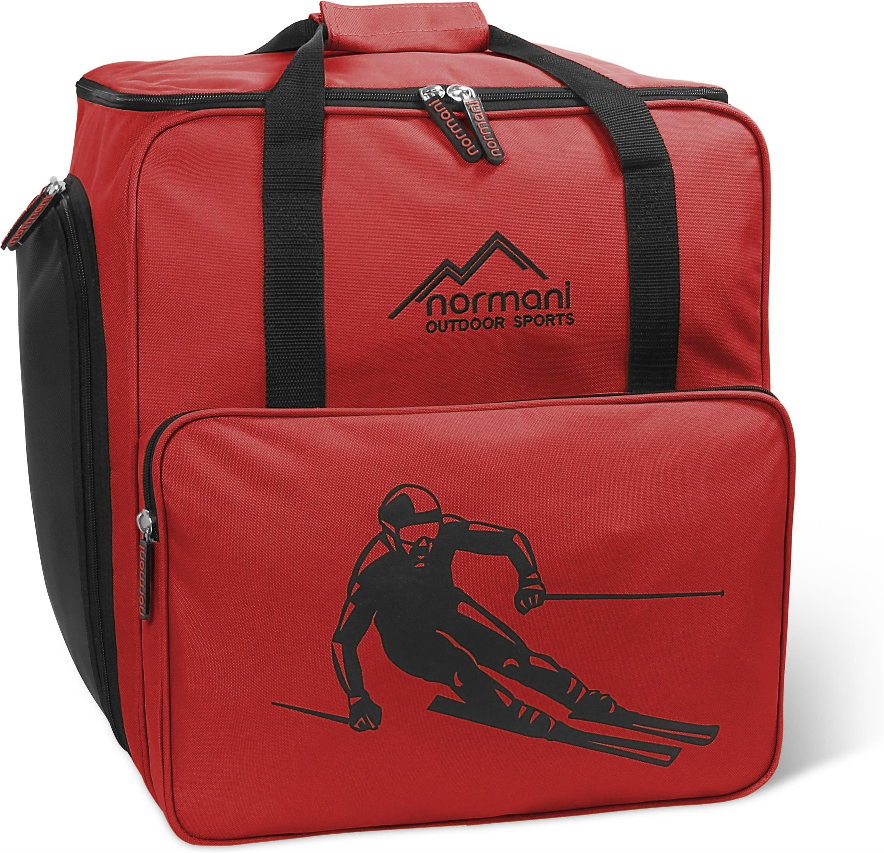 normani Sporttasche Skitasche 53 l Alpine Depo, Skischuhtasche mit separatem Helmfach und Rucksackfunktion - Rollschuhtasche oder Snowboardschuhtasche Bordeaux