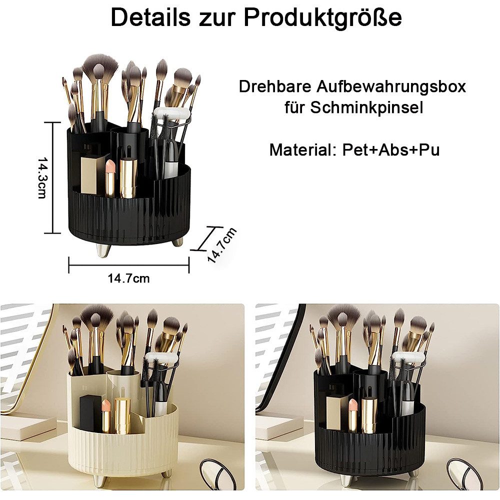TUWENA Make-Up Organizer Kosmetik Make Up Organizer 360°Drehbarer Pinsel Organizer