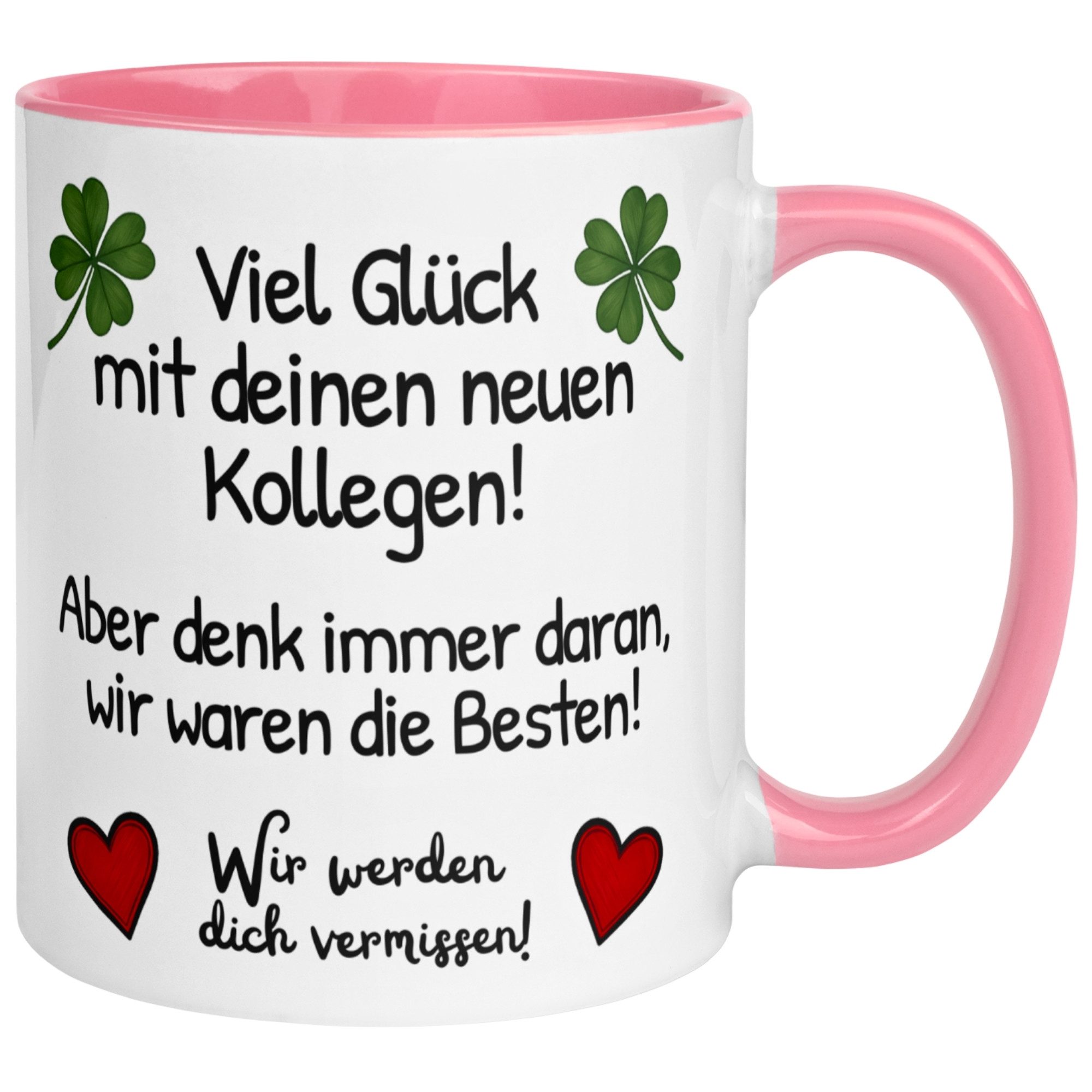 Momentals Tasse Abschied – „Viel Glück mit deinen neuen Kollegen“ – Abschiedsgeschenk, Gratis Versand · Links-&Rechtshänder · Spülmaschinenfest