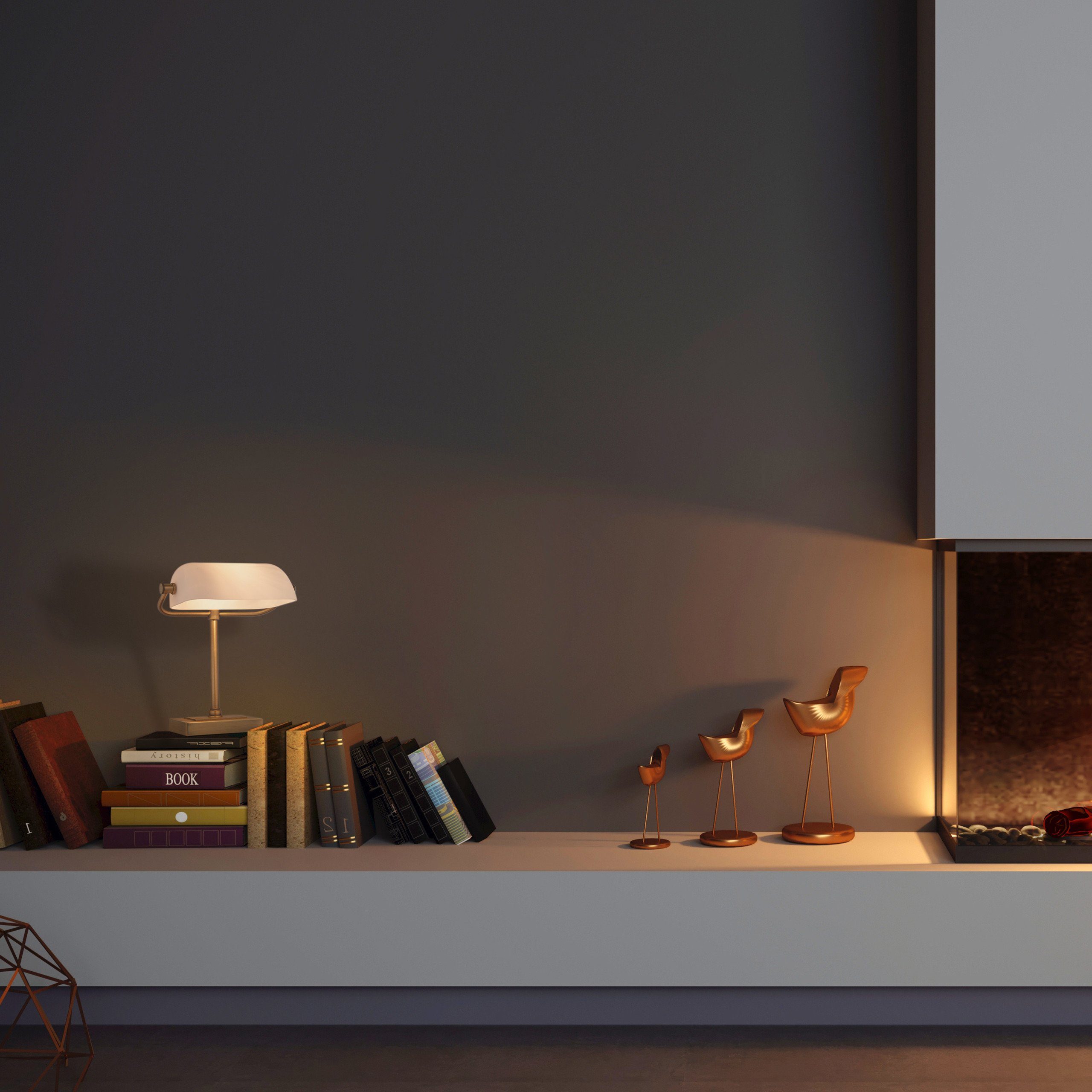 relaxdays Schreibtischlampe Bankerlampe mit weißem Glasschirm, Neigbarer Lampenschirm, E14, max. 40 W (Leuchtmittel nicht enthalten), Warmweiß