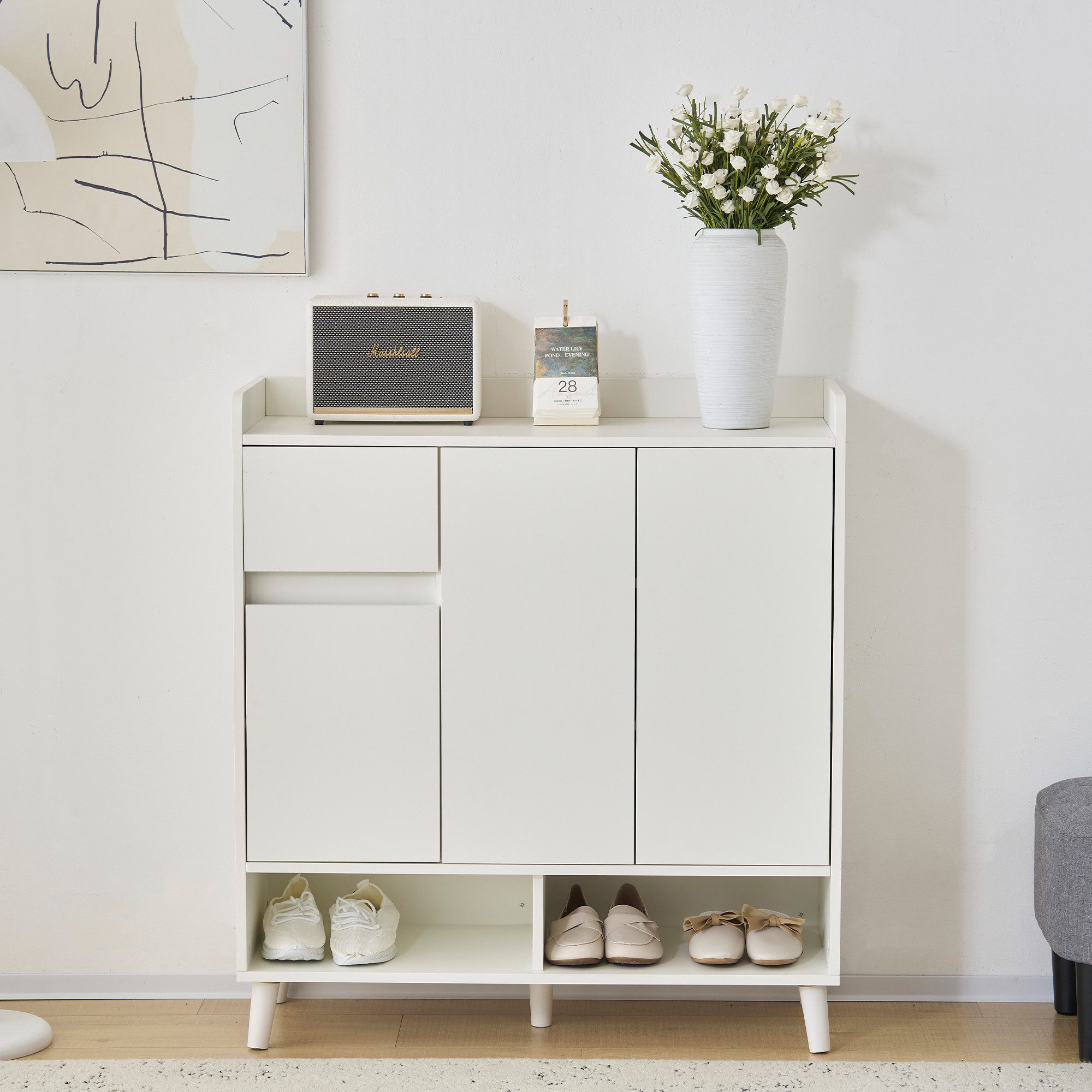 STILVORA Schuhschrank weiß Schuhkipper mit schublade,Schuhregal günstig online kaufen