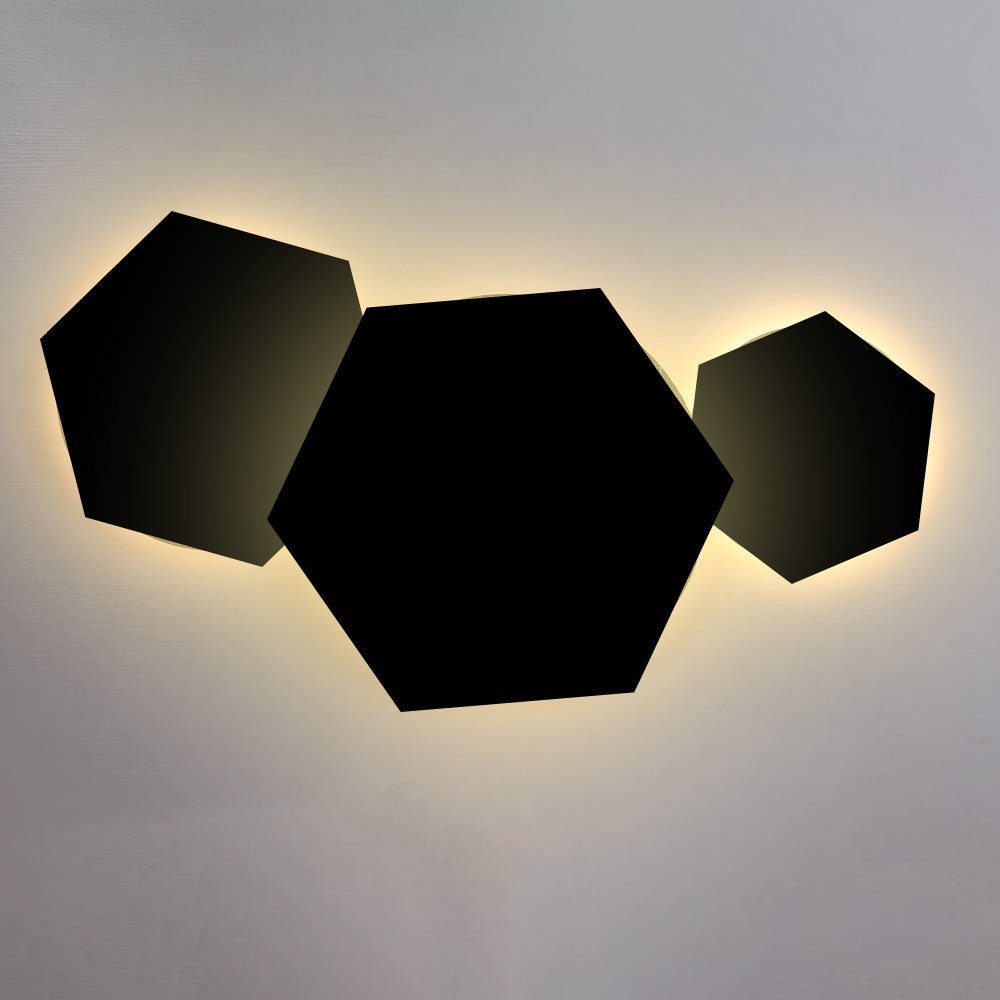 s.luce Wandleuchte LED Schwarz, Wandleuchten Warmweiß Hive Kombination