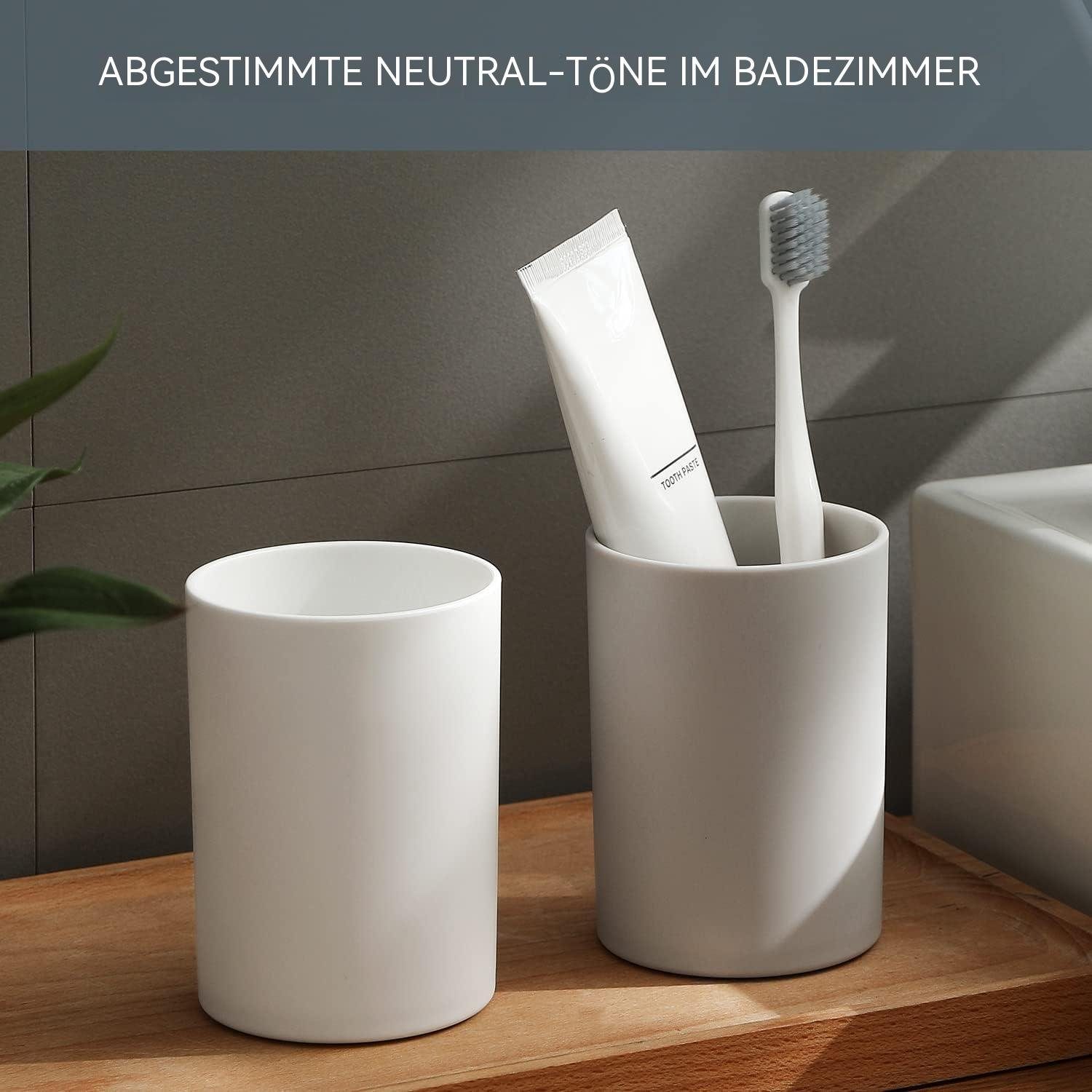 Zahnbürstenhalter TUABUR 300ml, Bade-Trinkbecher, Stk. unzerbr., 2 Weiss Kunststoff, reinig., leicht