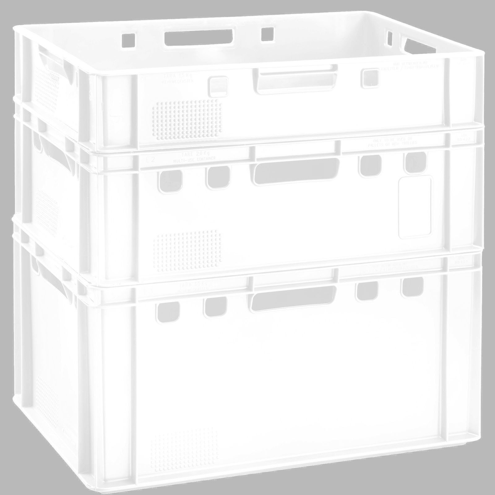BURI Transportbehälter Fleischkiste E2 weiß Lagerkiste Eurobox lebensmittelecht stapelbar, (1-St) – Bild 3 von 5