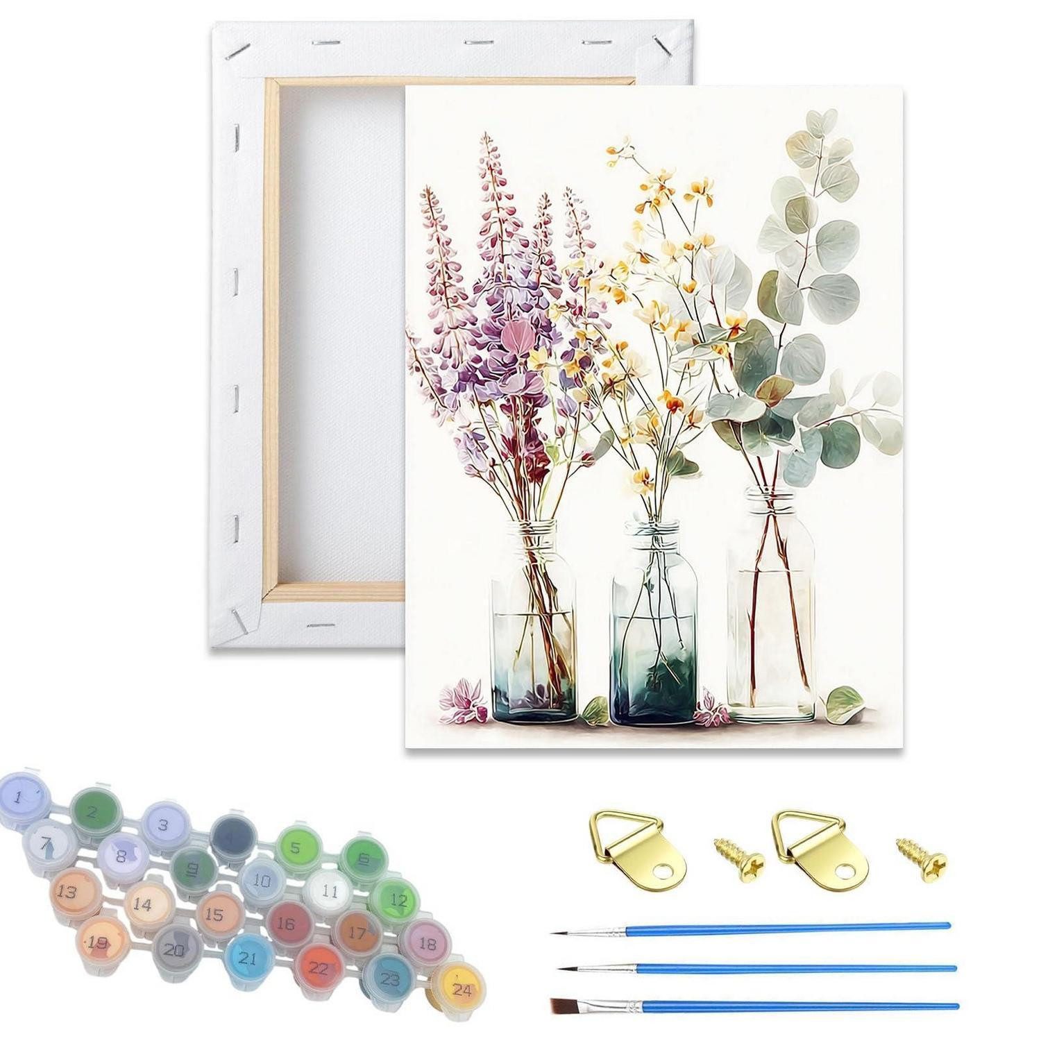 LuxusKollektion Malen nach Zahlen Malen nach Zahlen Erwachsenen Set Blume (1-St)