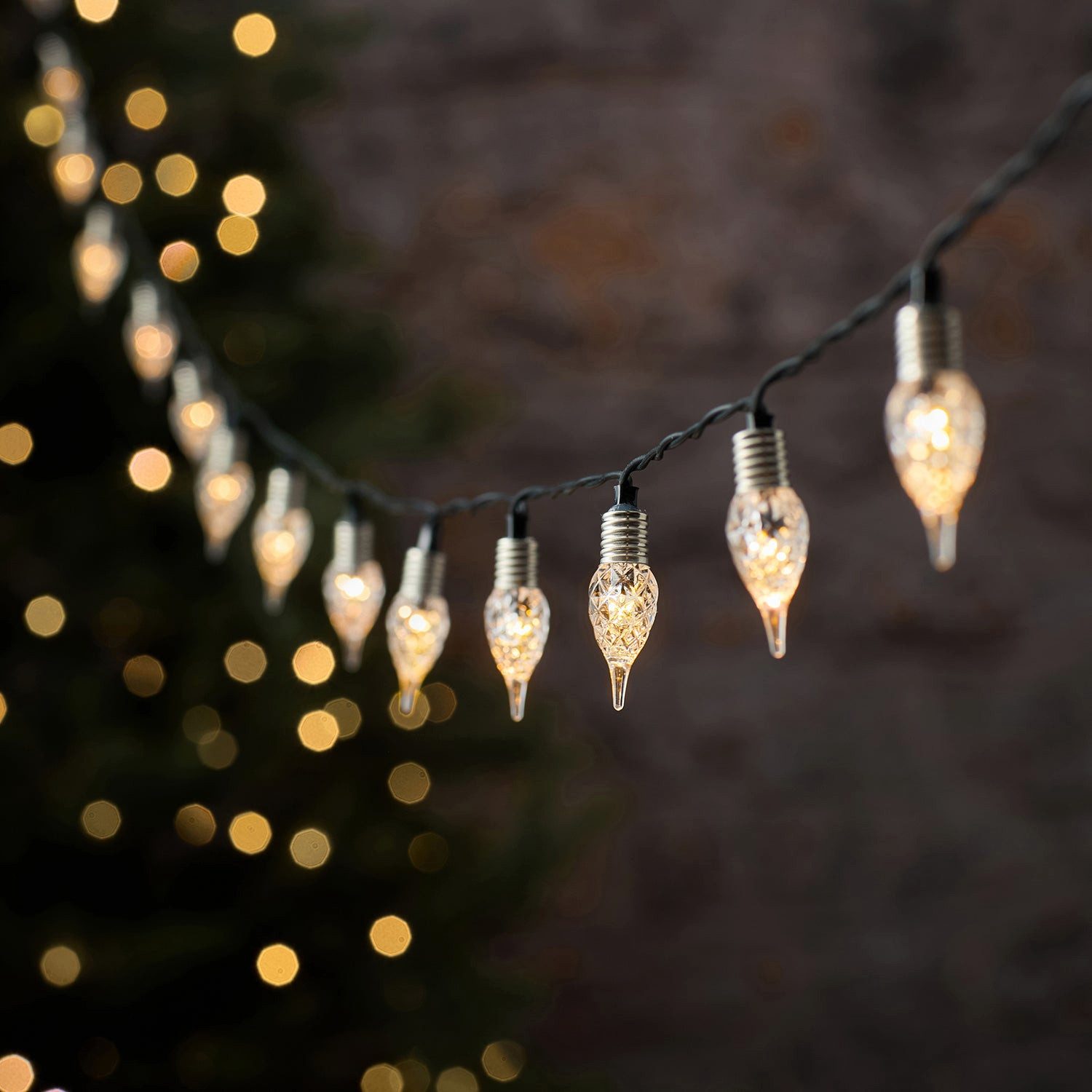 Lights4fun LED-Lichterkette 180er Vintage LED-Lichterkette mit Glühbirnen und Twinkle-Effekt