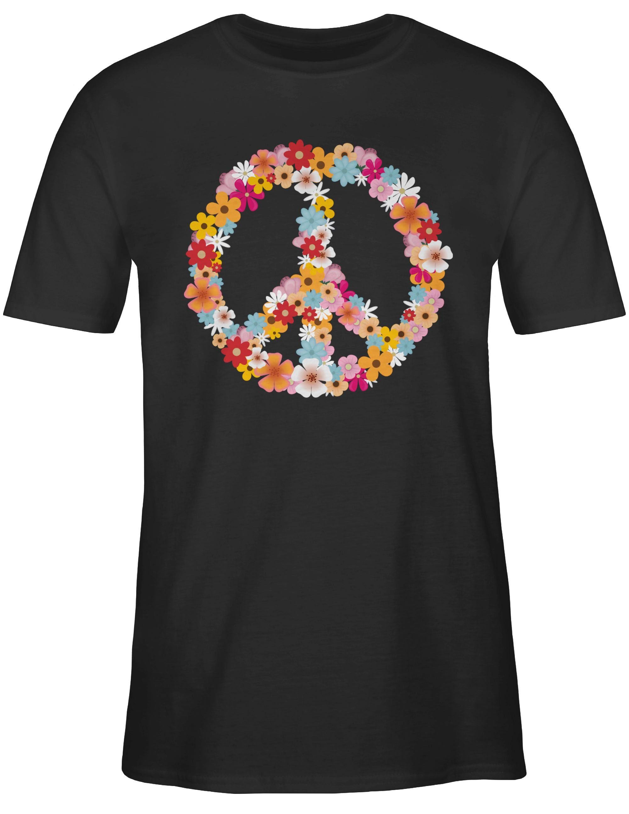 Shirtracer T-Shirt Peace Flower Power Hippie günstig online kaufen