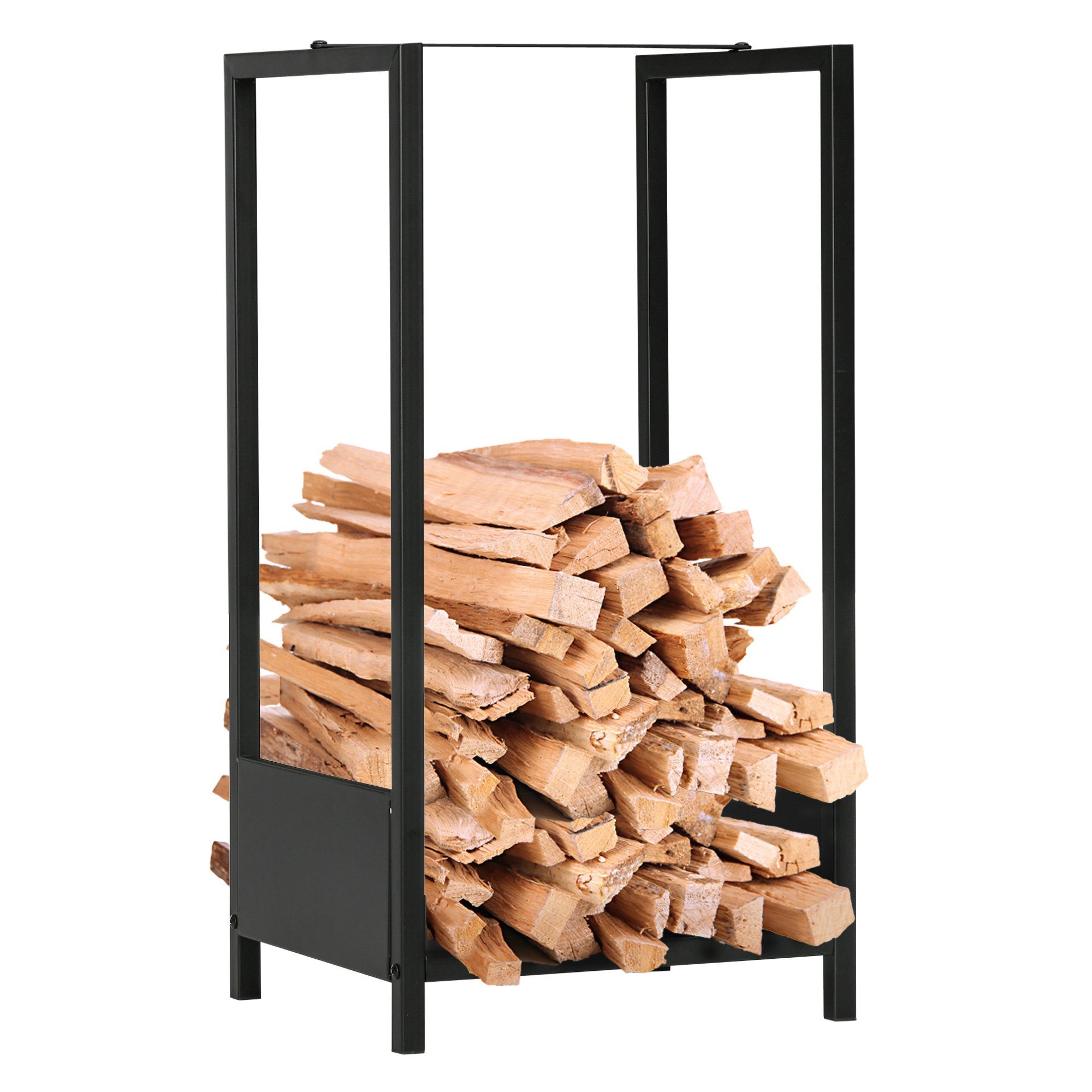 Outsunny Kaminholzregal Feuerholzregal Kaminholzlager Stapelhilfe für Brennholz, BxTxH:39x35x76 cm, (Kaminholzunterstand, 1-St., Brennholzregal), bis 50 kg belastbar