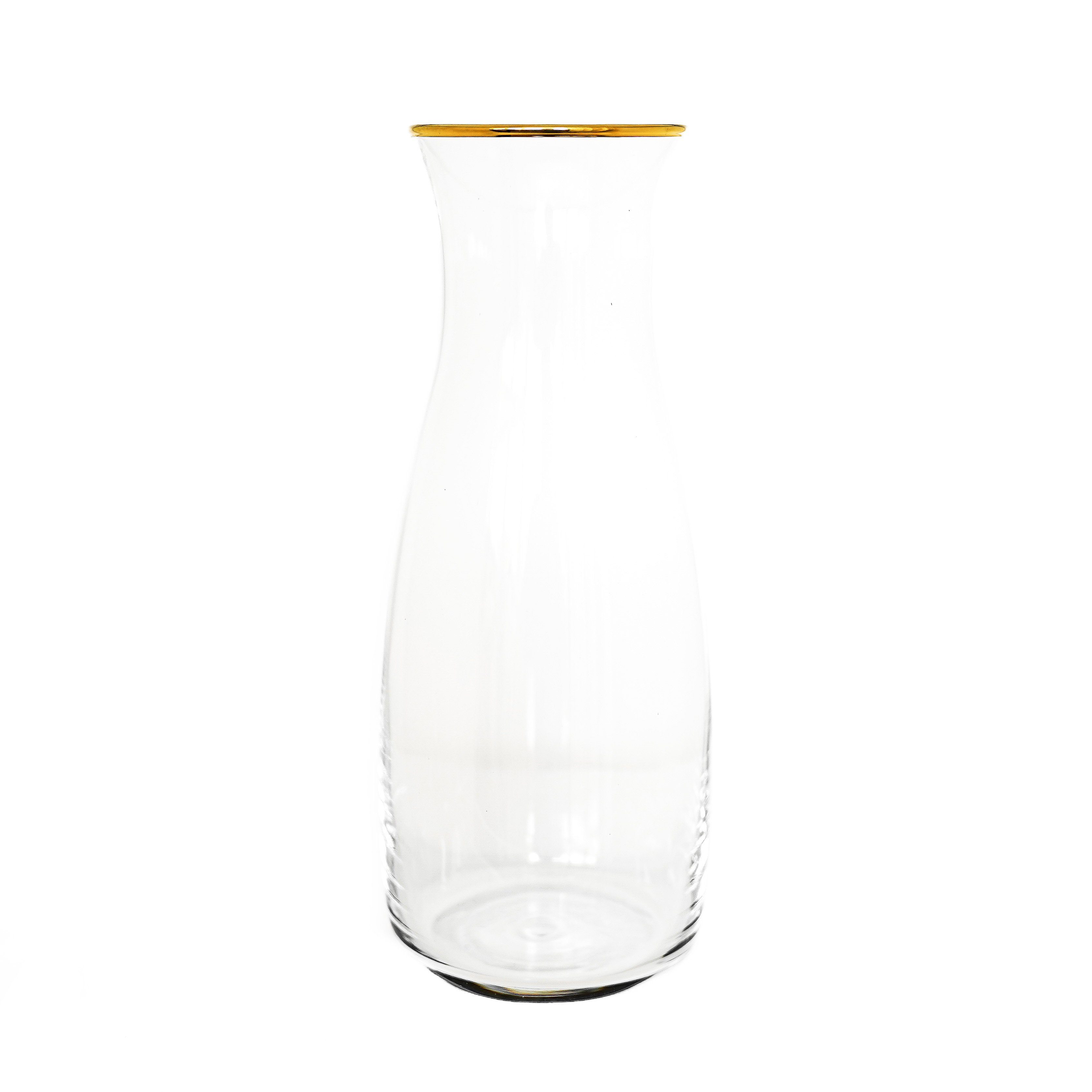 Karaffe Karaffe mit Gold Umrandung aus Glas 1,18 L Transparent 1 Stück