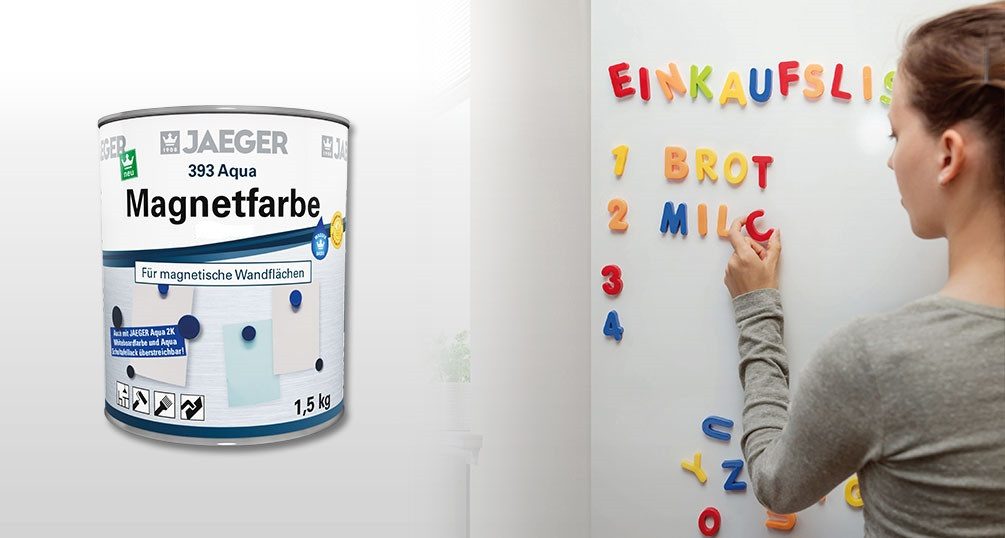 Jaegerlacke Magnetfarbe Jaeger Magnetfarbe 393 graphitgrau 1,5 kg, auf Wasserbasis, umweltfreundlich, geruchsarm
