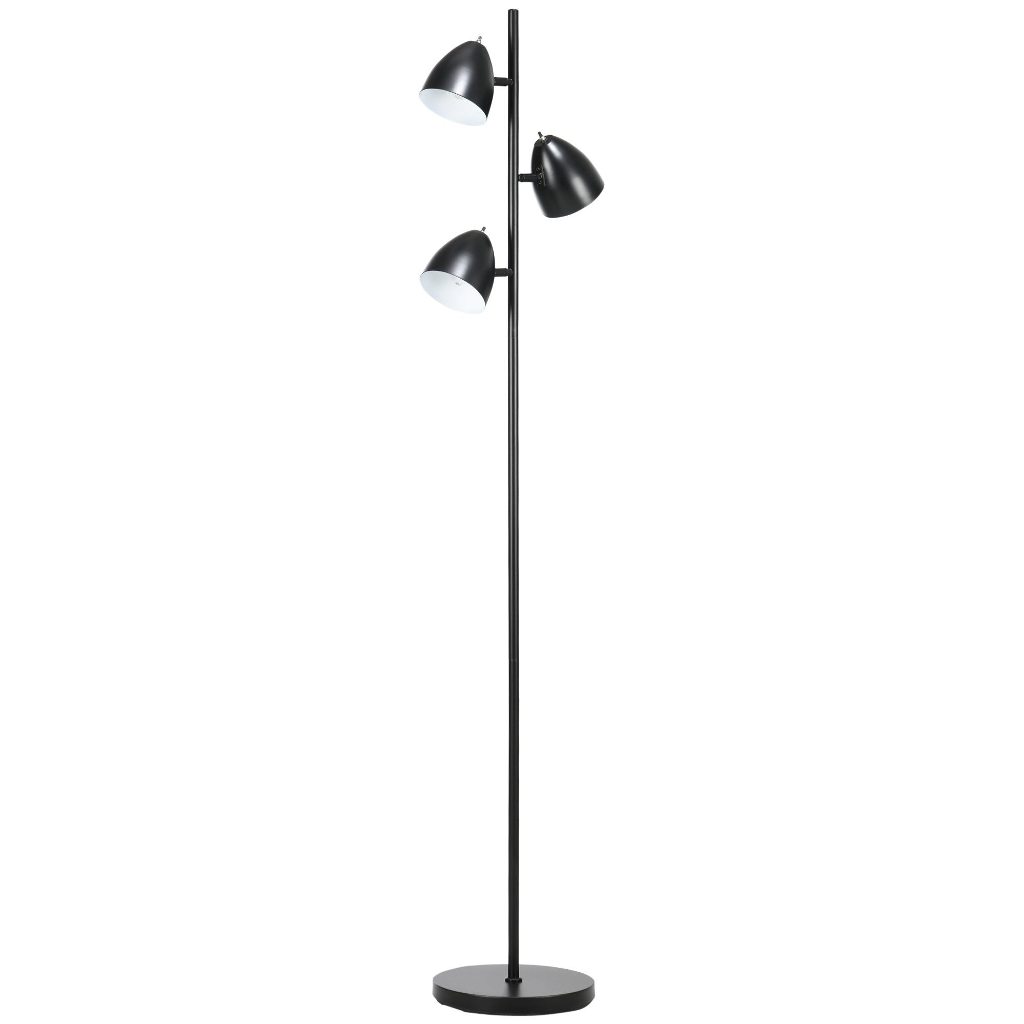 Stehlampe Stehleuchte mit 3 Verstellbar Flammen, E27 Fassung, Standlampe