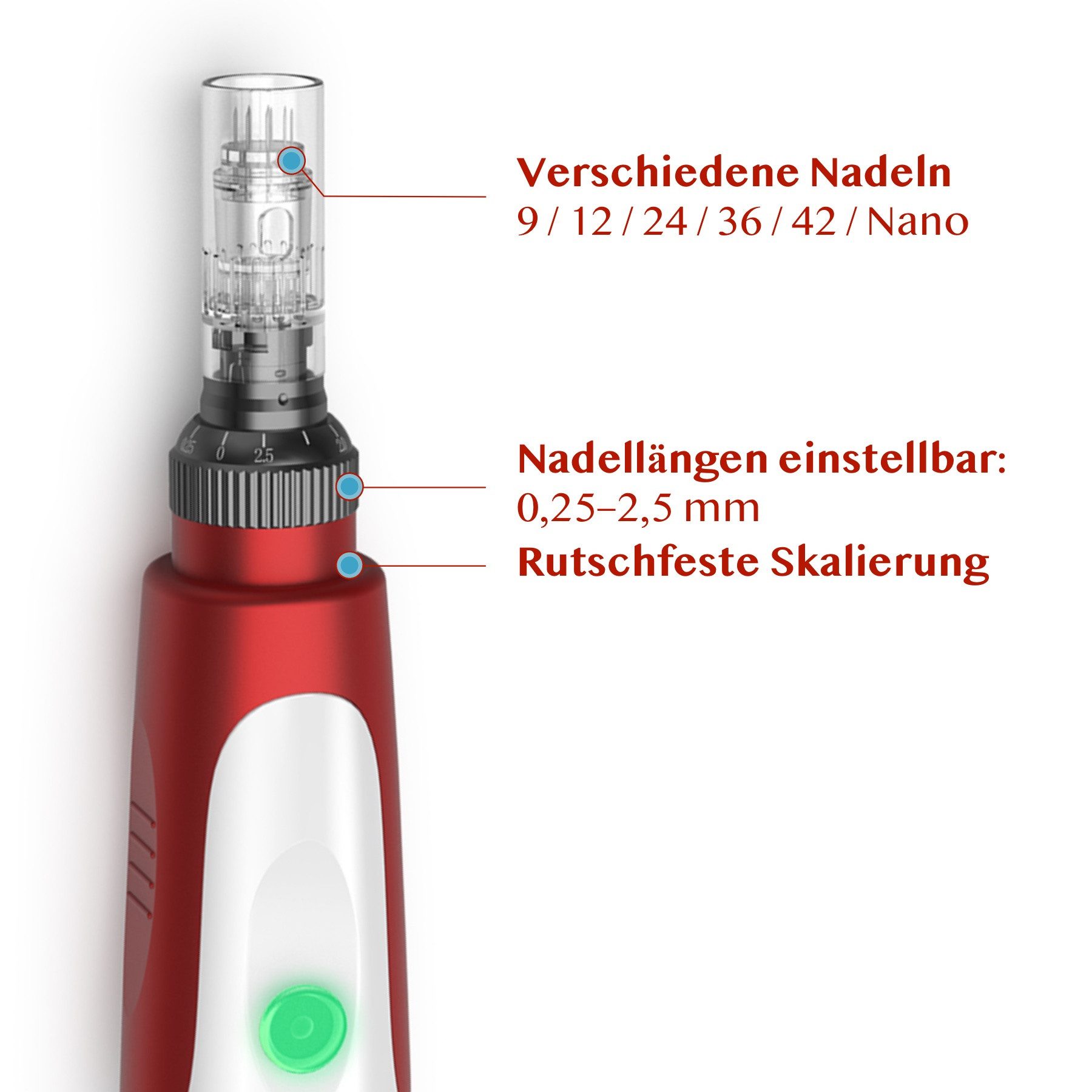 P-Beauty Cosmetic Accessories Dermaroller Dr. Pen Derma Pen Microneedling Dermapen Anti-Aging Anti Falten Gerät, 1-tlg., Microneedling Gerät, Anti-Falten – Bild 4 von 5