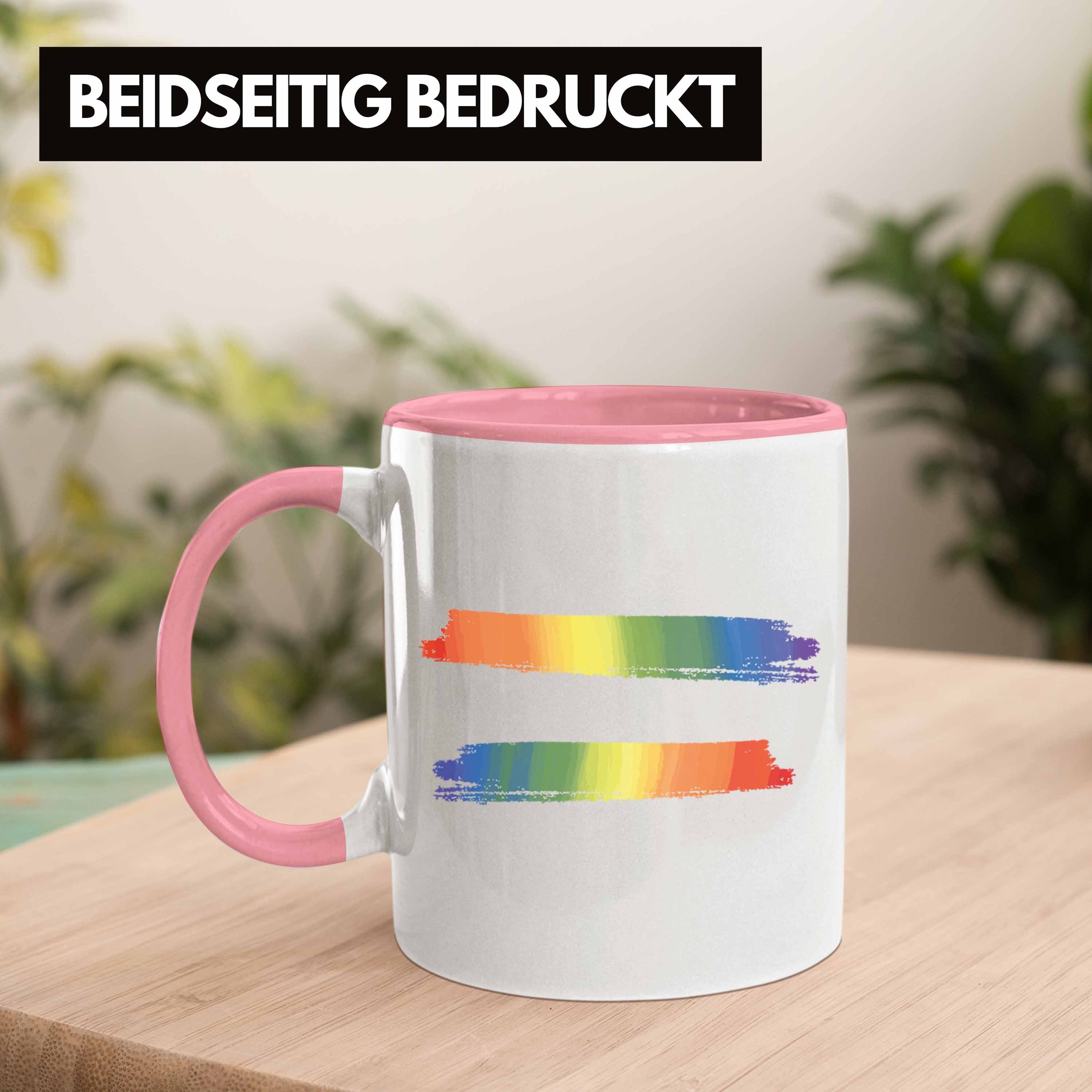 Trendation Tasse Trendation - Regenbogen LGBT Lesben Pride Tasse Grafik Transgender Rosa Schwule Geschenk