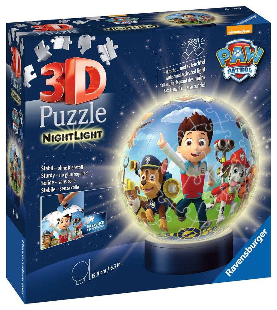 Ravensburger 3D-Puzzle 72 Teile 3D Puzzle Ball Nachtlicht Paw Patrol 11842, günstig online kaufen