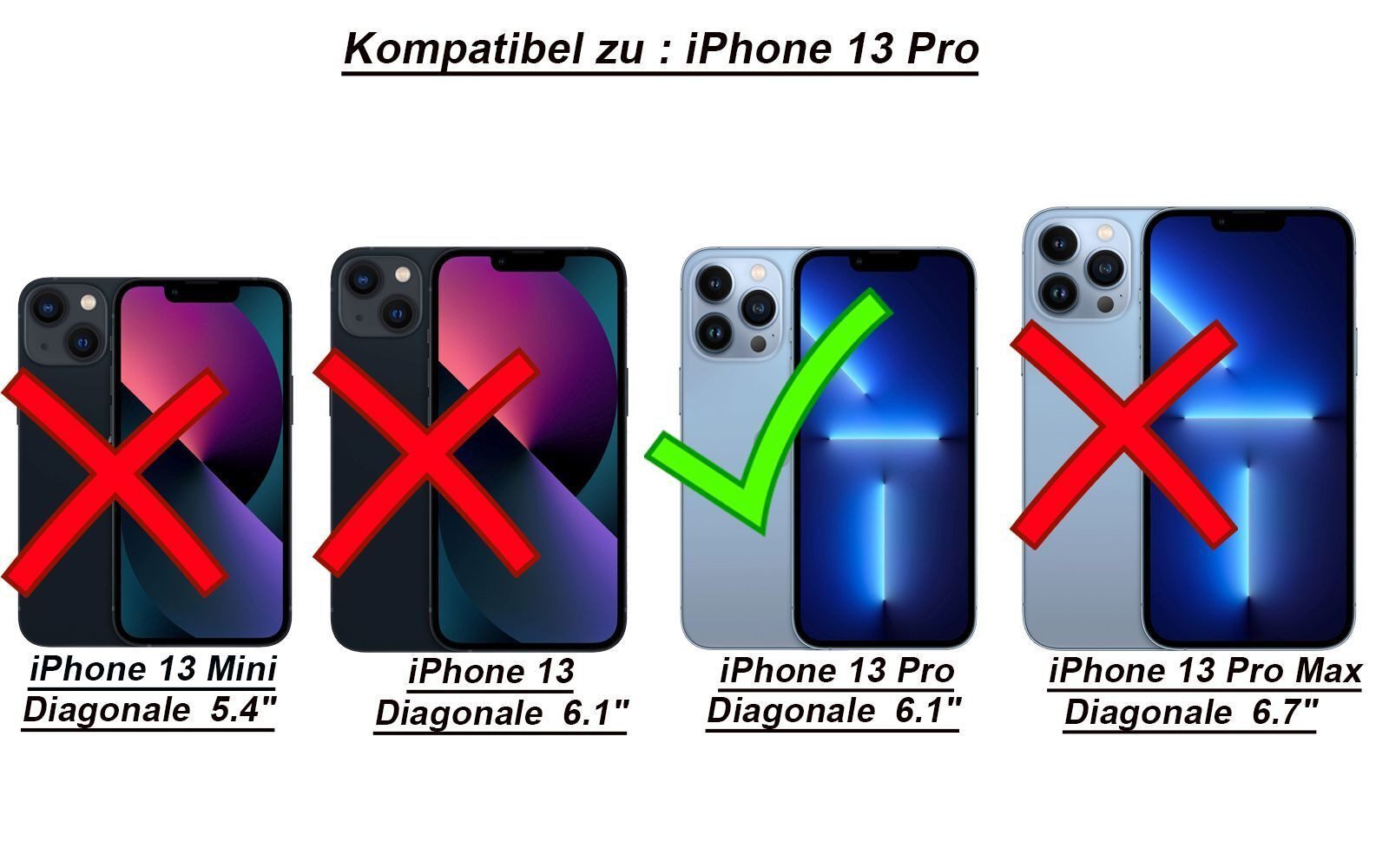 betterfon Handyhülle für Apple iPhone 13 Pro TPU Case mit 360° Rundumschutz Displayschutz, 360 Grad Hülle mit Displayschutz und Fingerprint