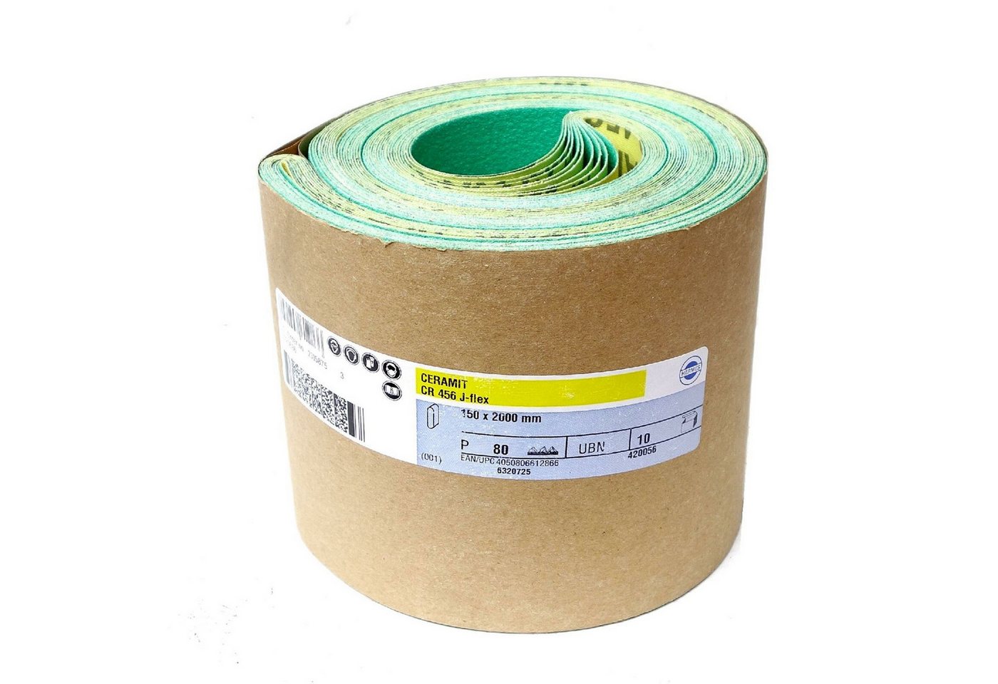 Thumbnail - Hermes Schleifwerkzeuge Schleifpapier Hermes CERAMIT CR 456 J-flex Schleifband, 150 x 2000 mm, P180, (CR 456 J-flex, 1 S...