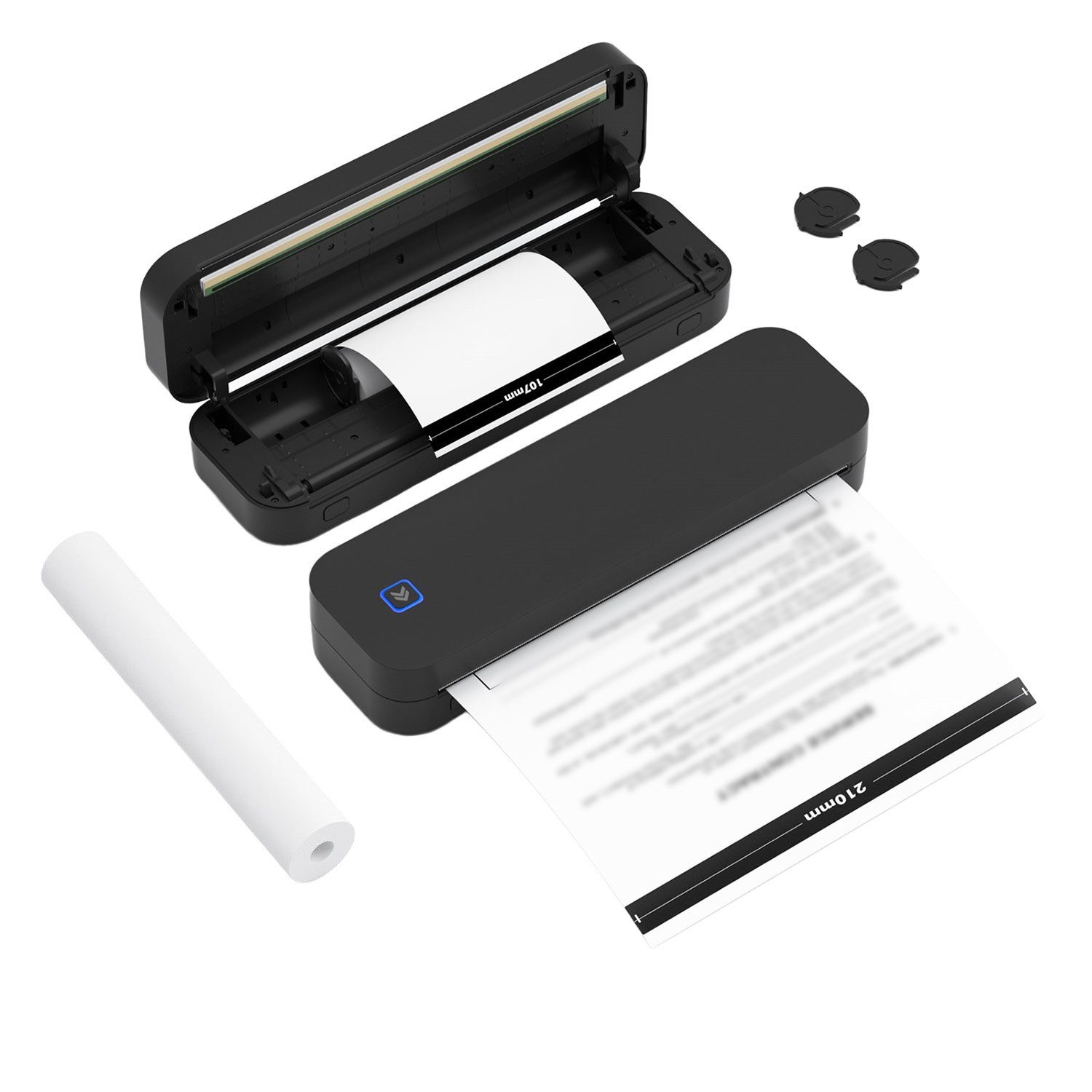 Refttenw Tragbarer Thermodrucker A4, Mobiler Drucker, Многофункциональный принтер, (USB, Bluetooth, Kabelloser Bluetooth-Drucker, mit 1 Thermopapierrolle)