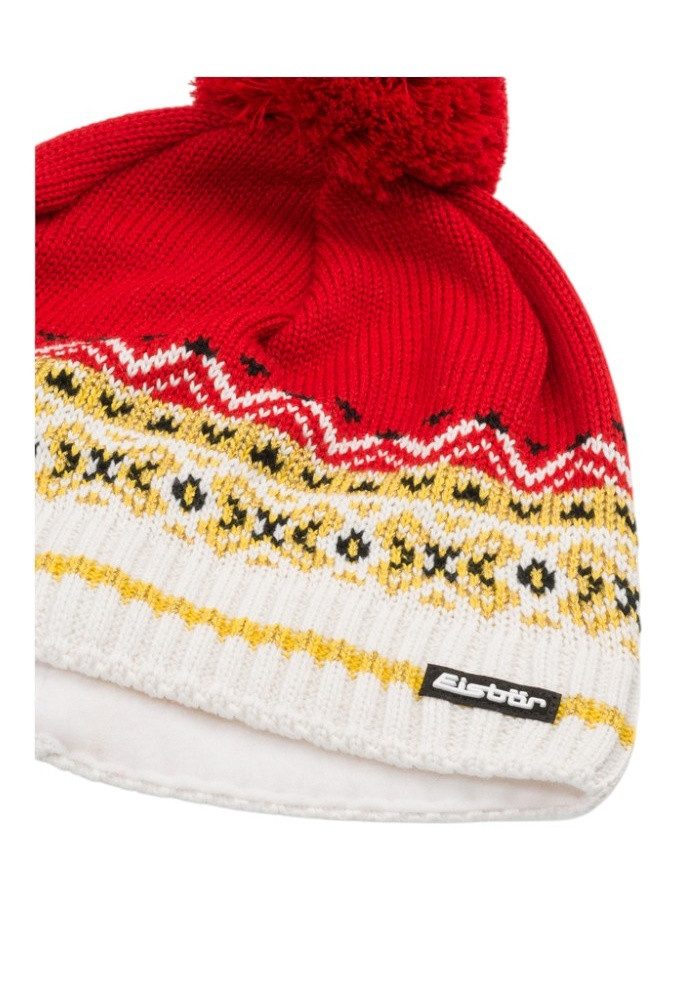 Eisbär Bommelmütze Mütze (Pompon) Kaiser OS - rot/weiss/gelb - 1 Stück