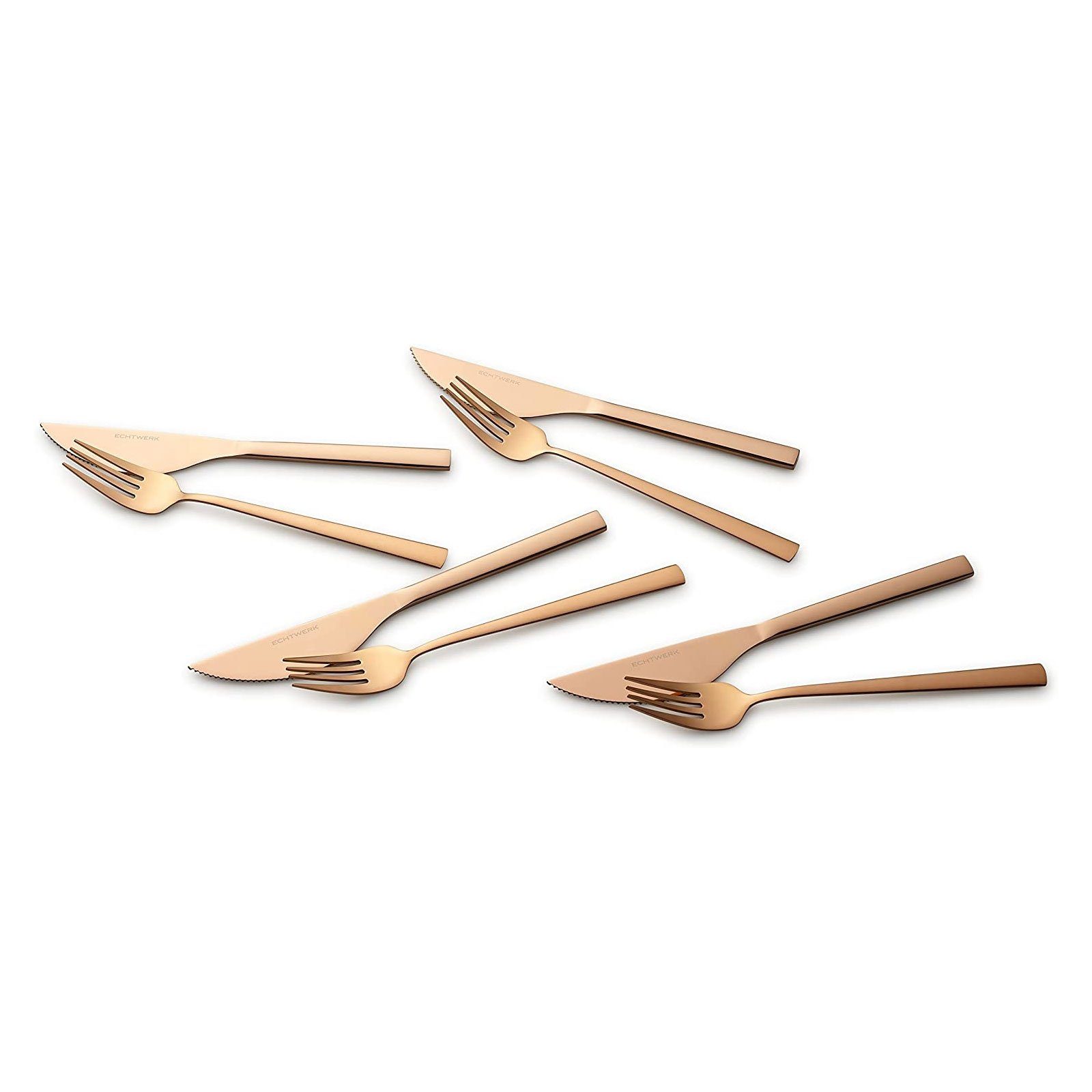 ECHTWERK Besteck-Set Pizzabesteck (4-tlg), 2 Personen, Edelstahl, Pizzaset, Steakbesteck, Essbesteck aus Edelstahl