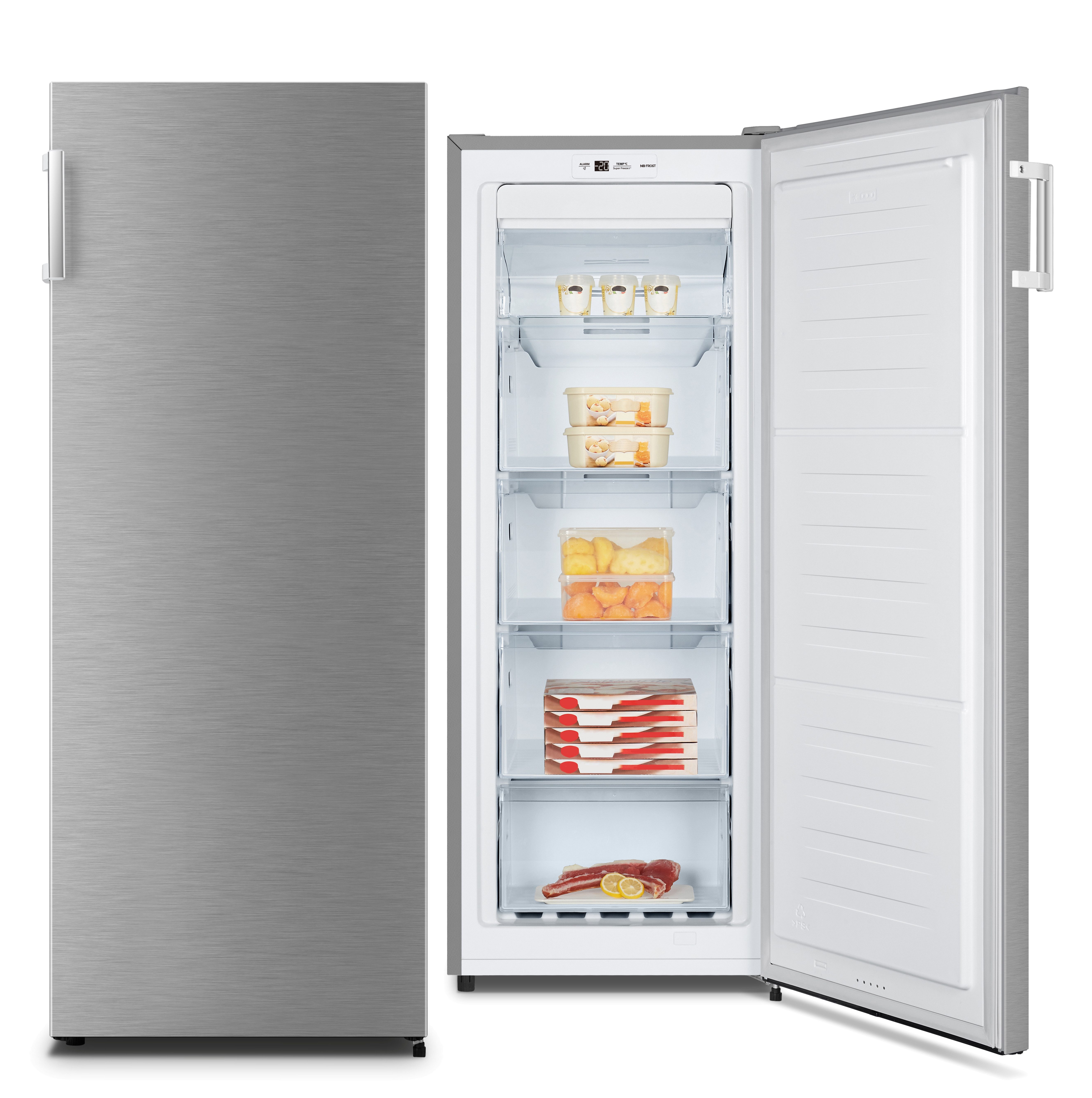 PKM Gefrierschrank BGSNF200IX, 143.40 cm hoch, 55.90 cm breit, NoFrost, Schnellgefrierfunktion, Türalarm