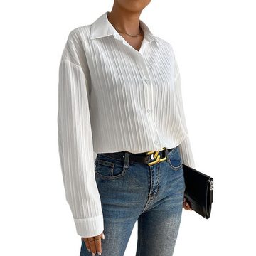 FIDDY Hemdbluse Elegante Langarm-Oberteile für Damen, lässige Langarmshirts