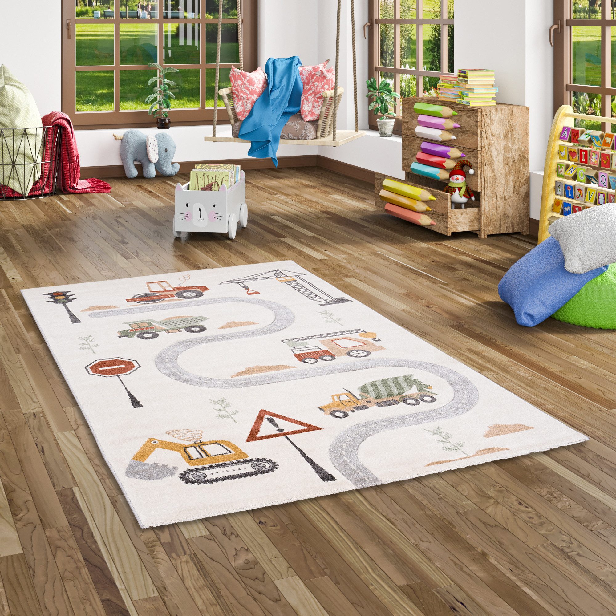 Pergamon Kinderteppich Kinder Teppich Maui Kids Baustelle, Rechteckig, Höhe günstig online kaufen