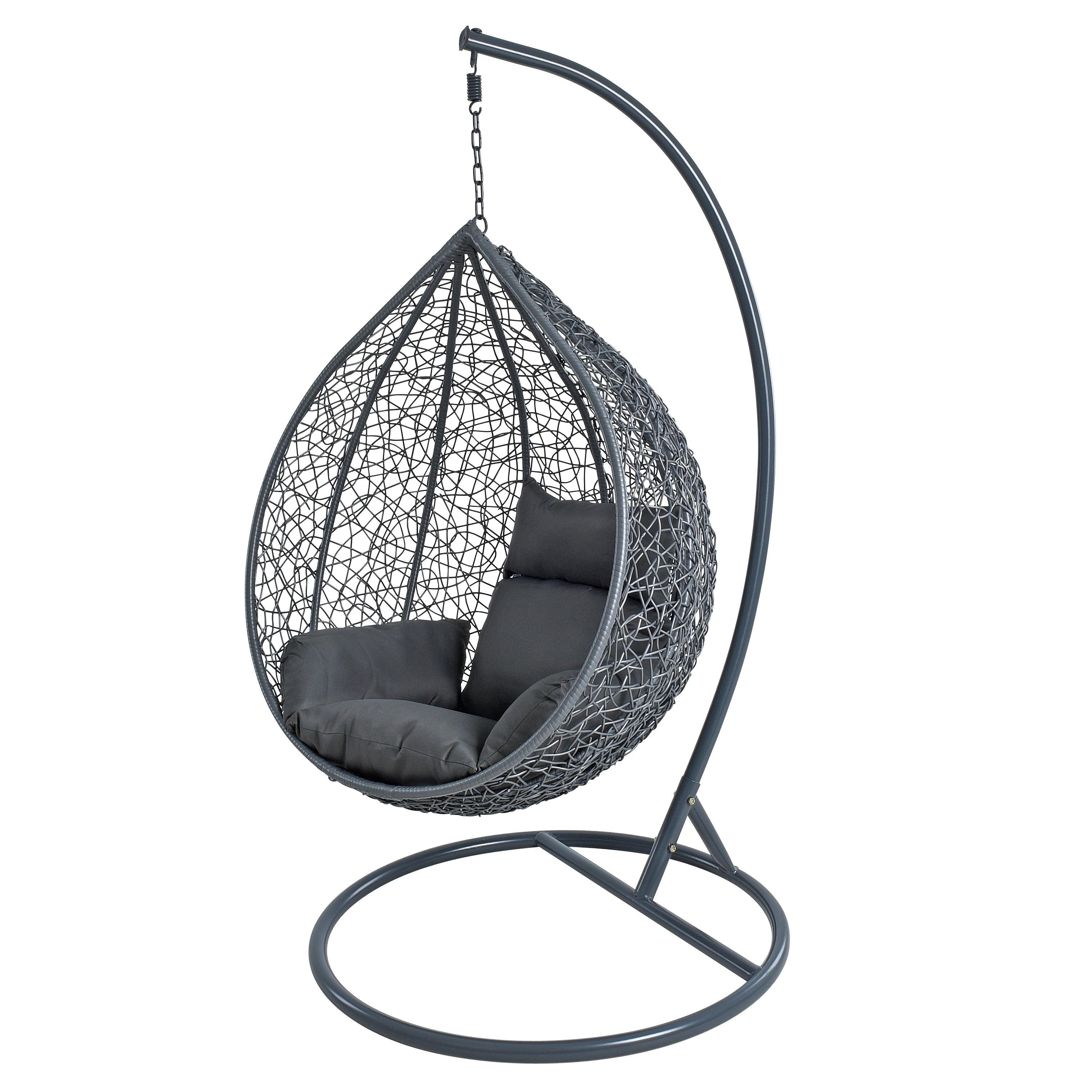 ESTEXO Hängesessel Polyrattan Hängekorb mit Gestell Rattan Hängestuhl Sesse günstig online kaufen