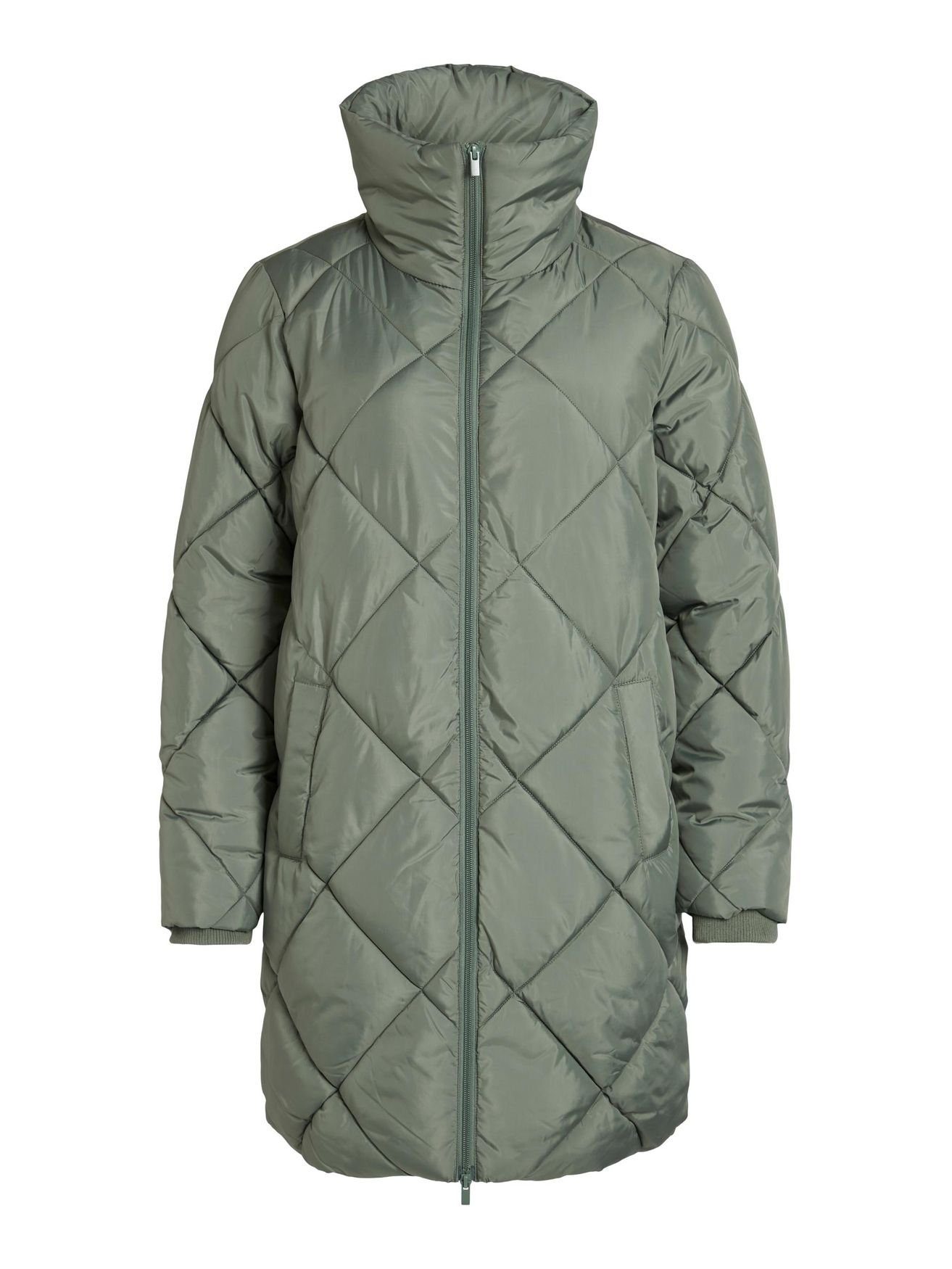 Vila Winterjacke Langes Design Puffer Stepp Wintermantel ohne Kapuze VIADAYA VIADAYA NEW QUILT JACKET/SU - NOOS