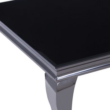 HOOZ Couchtisch Couchtisch 115x65cm Chrom & Glas - schwarz (Wohnzimmertisch)