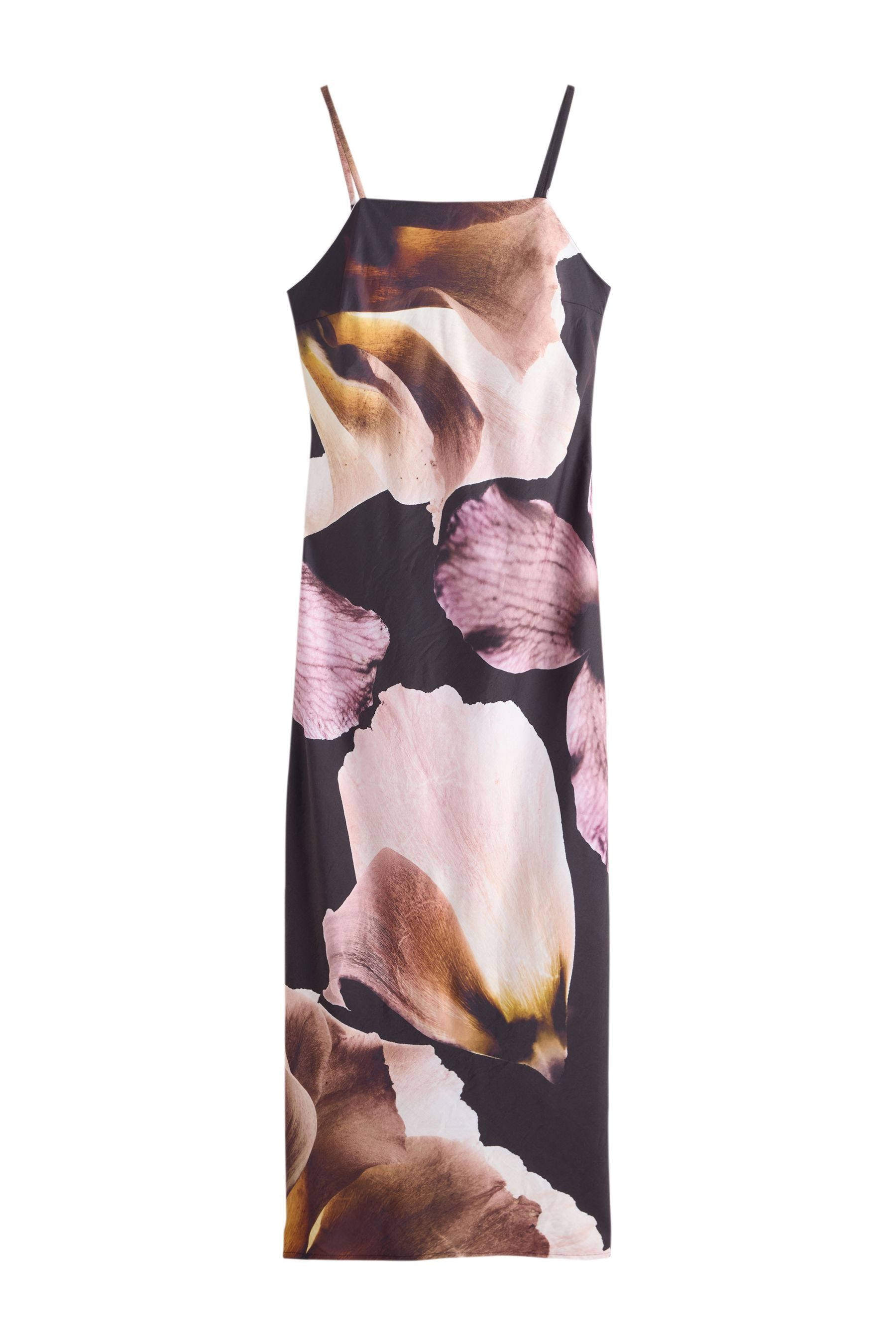 Next Midikleid Festliches Satin-Midikleid mit schmalen Trägern (1-tlg)