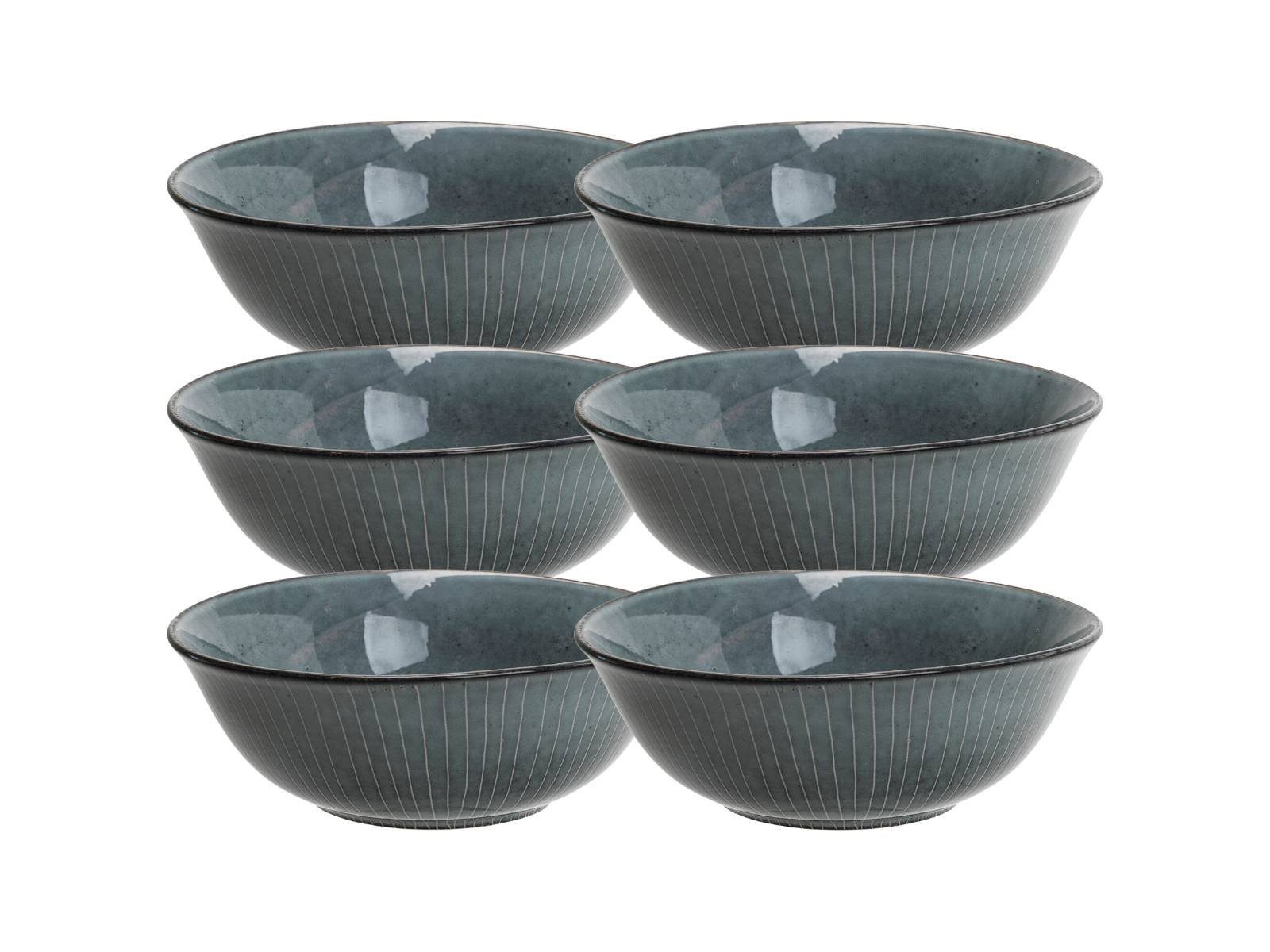 Broste Copenhagen Geschirr-Set NORDIC SEA Buddha Schale 21 x 7,5 cm Set6, Steinzeug